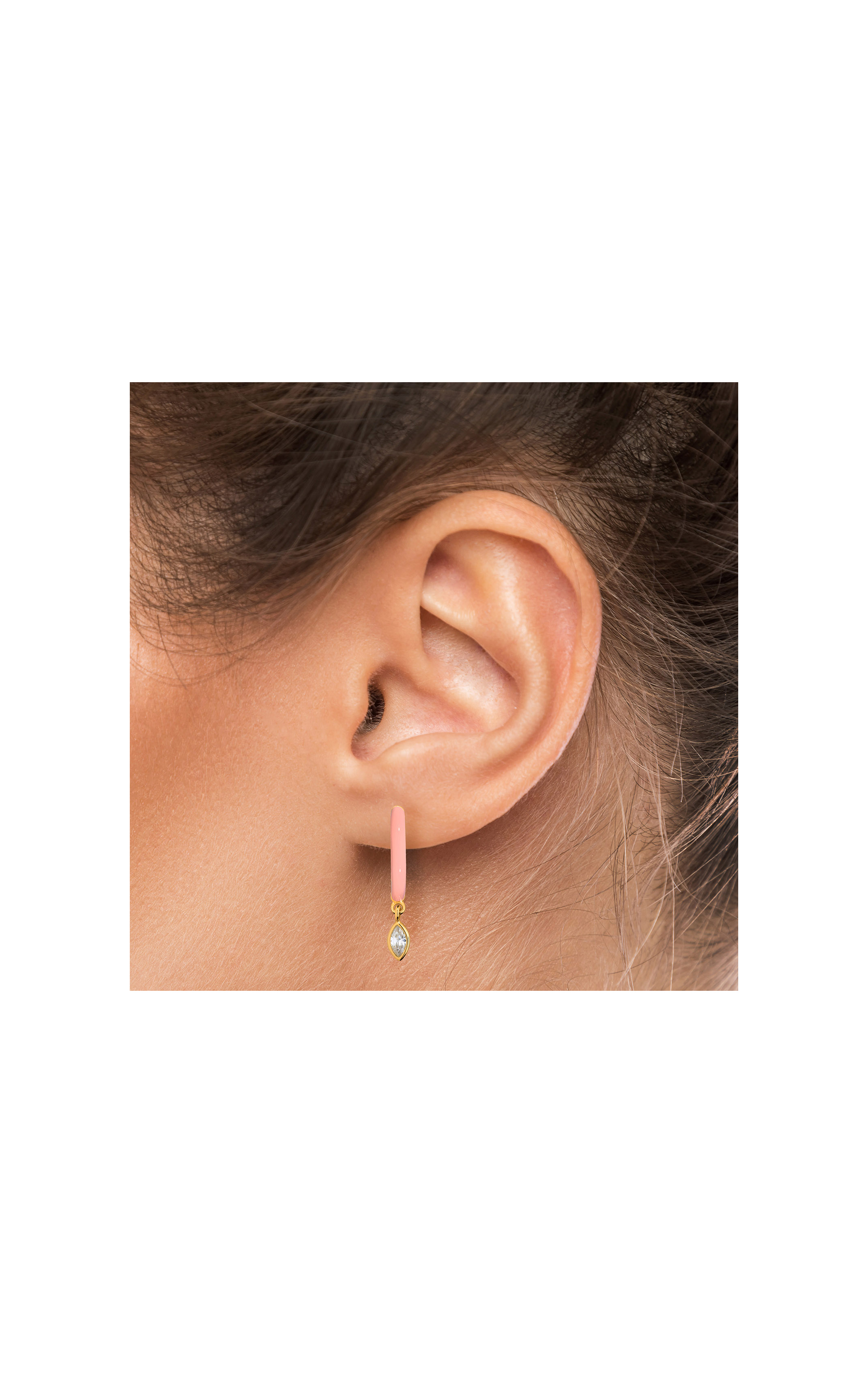 Boucle d'oreille Dantes Rose