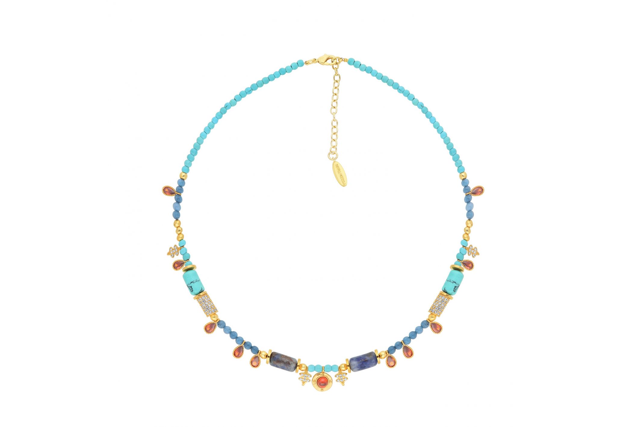 Hipanema Necklace Sarcophage Turquoise Blue Turquoise