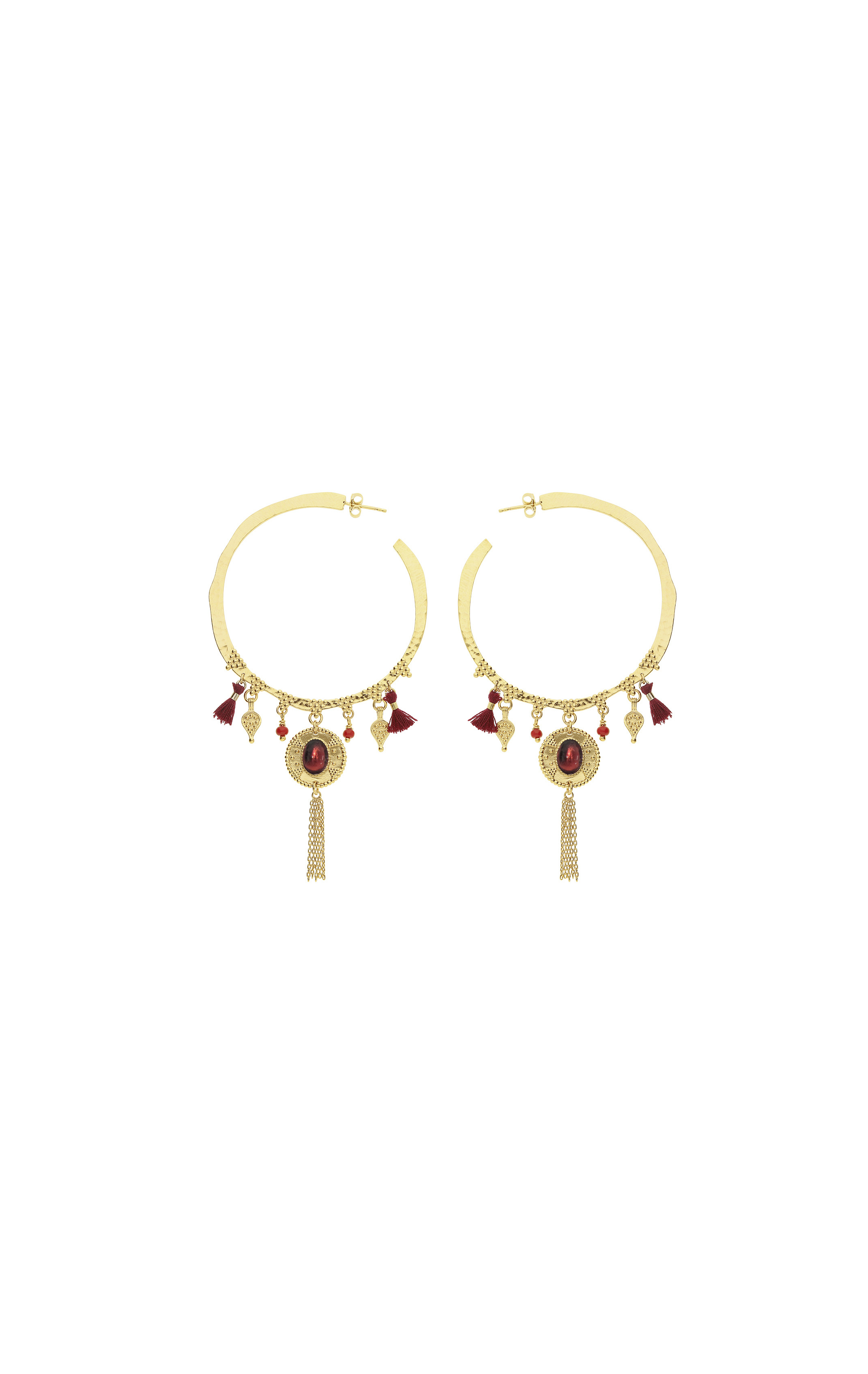Boucles d'oreilles Yourte Bordeaux
