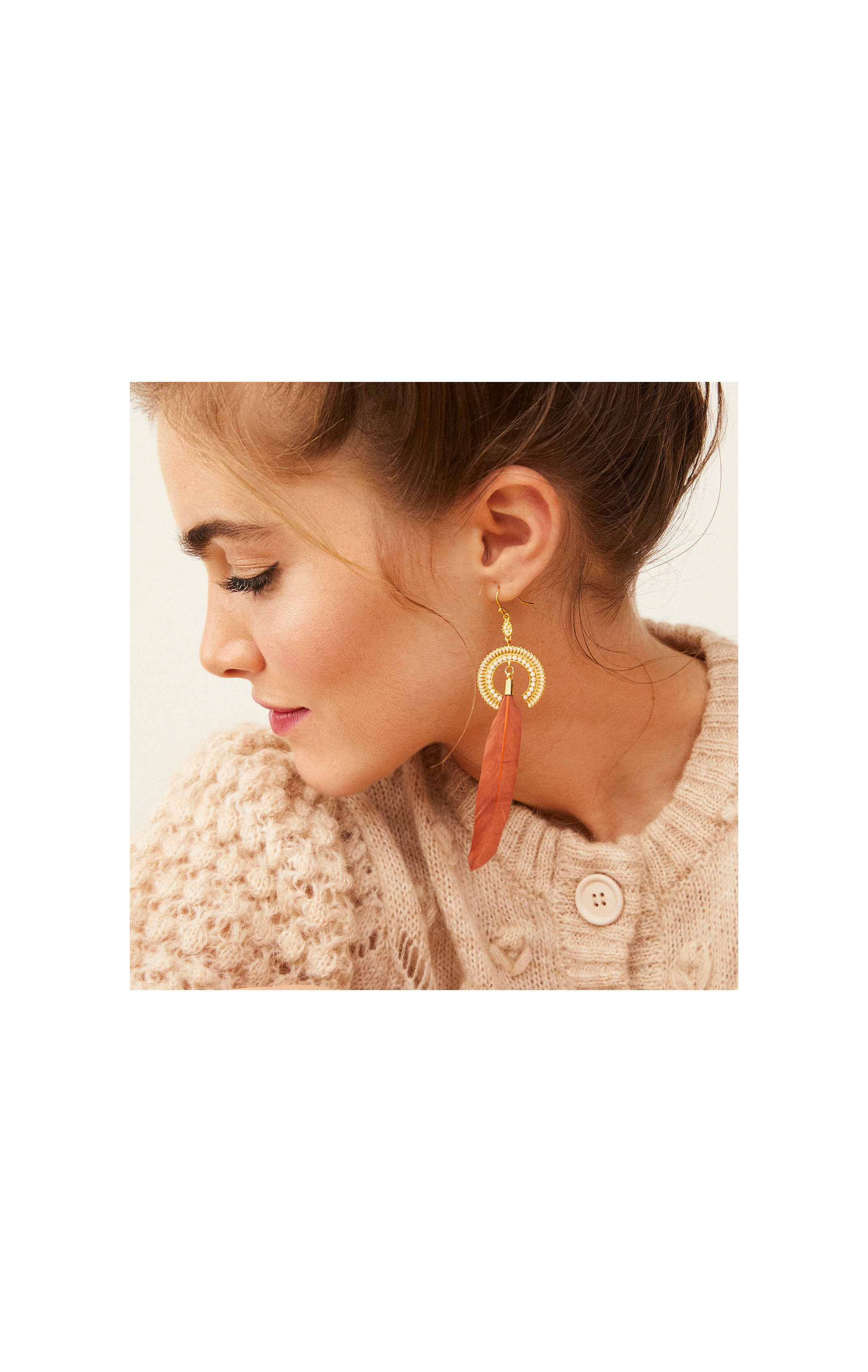 Earrings Peak White White