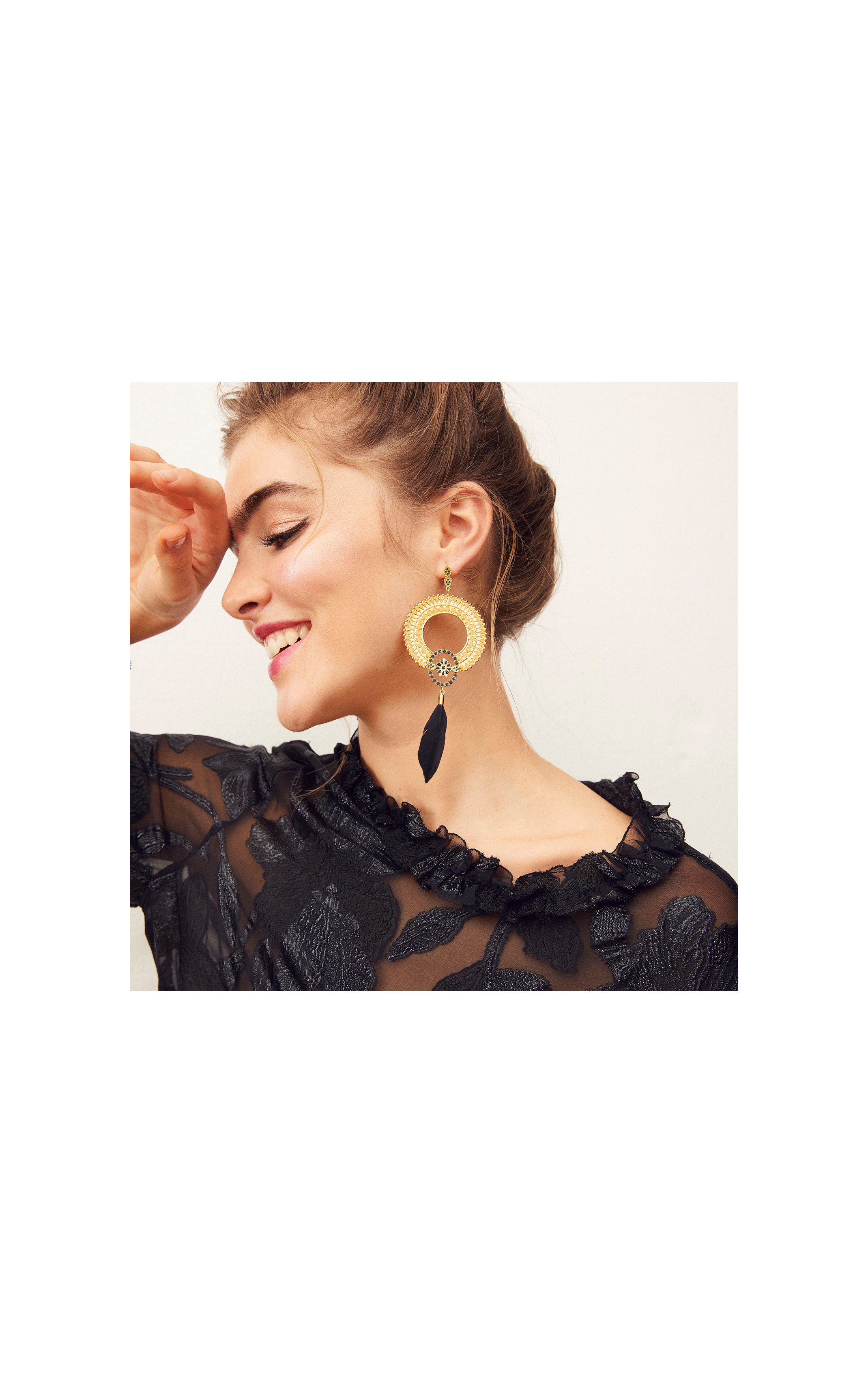 Boucles d'oreilles Azana Noir