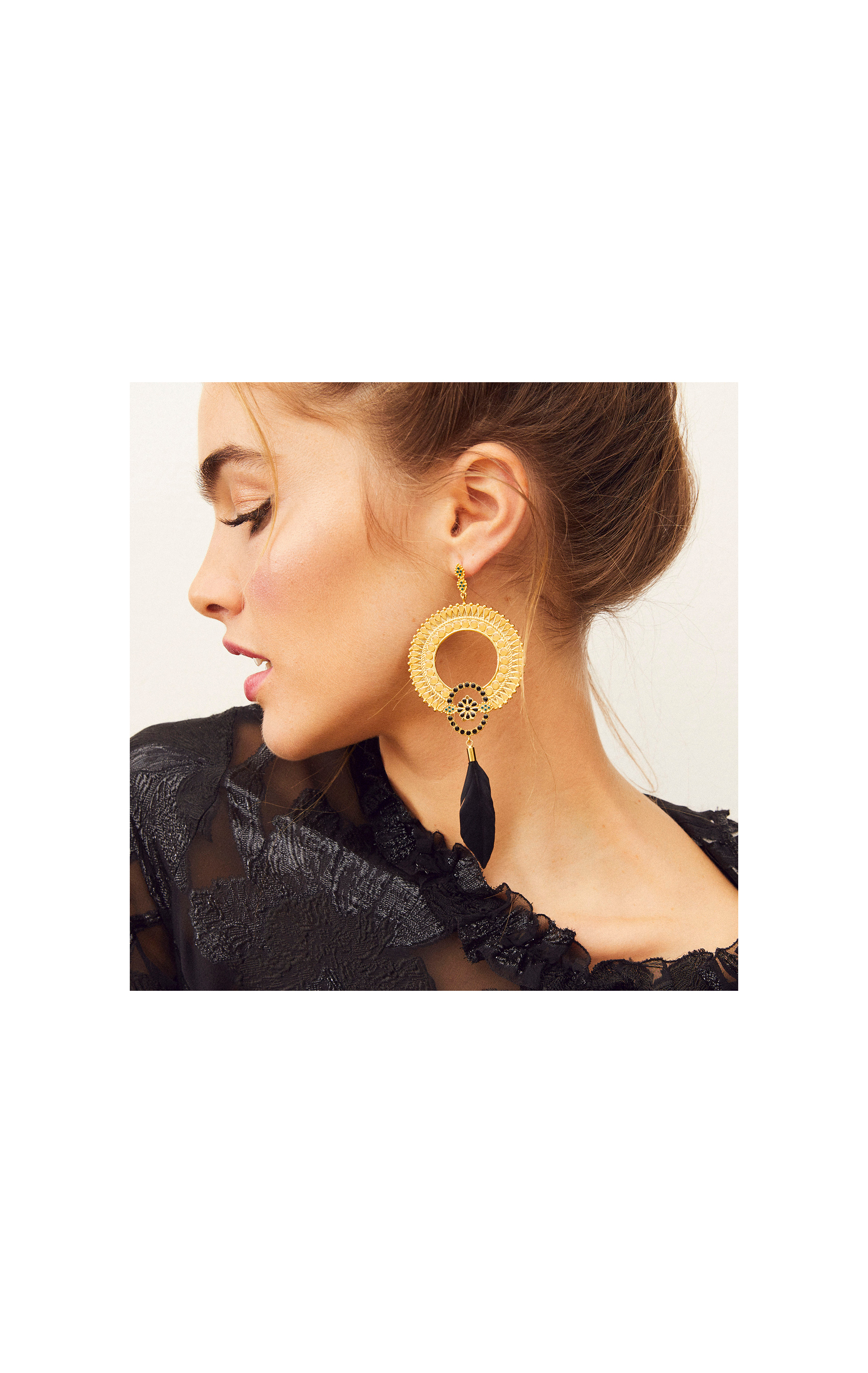 Boucles d'oreilles Azana Noir
