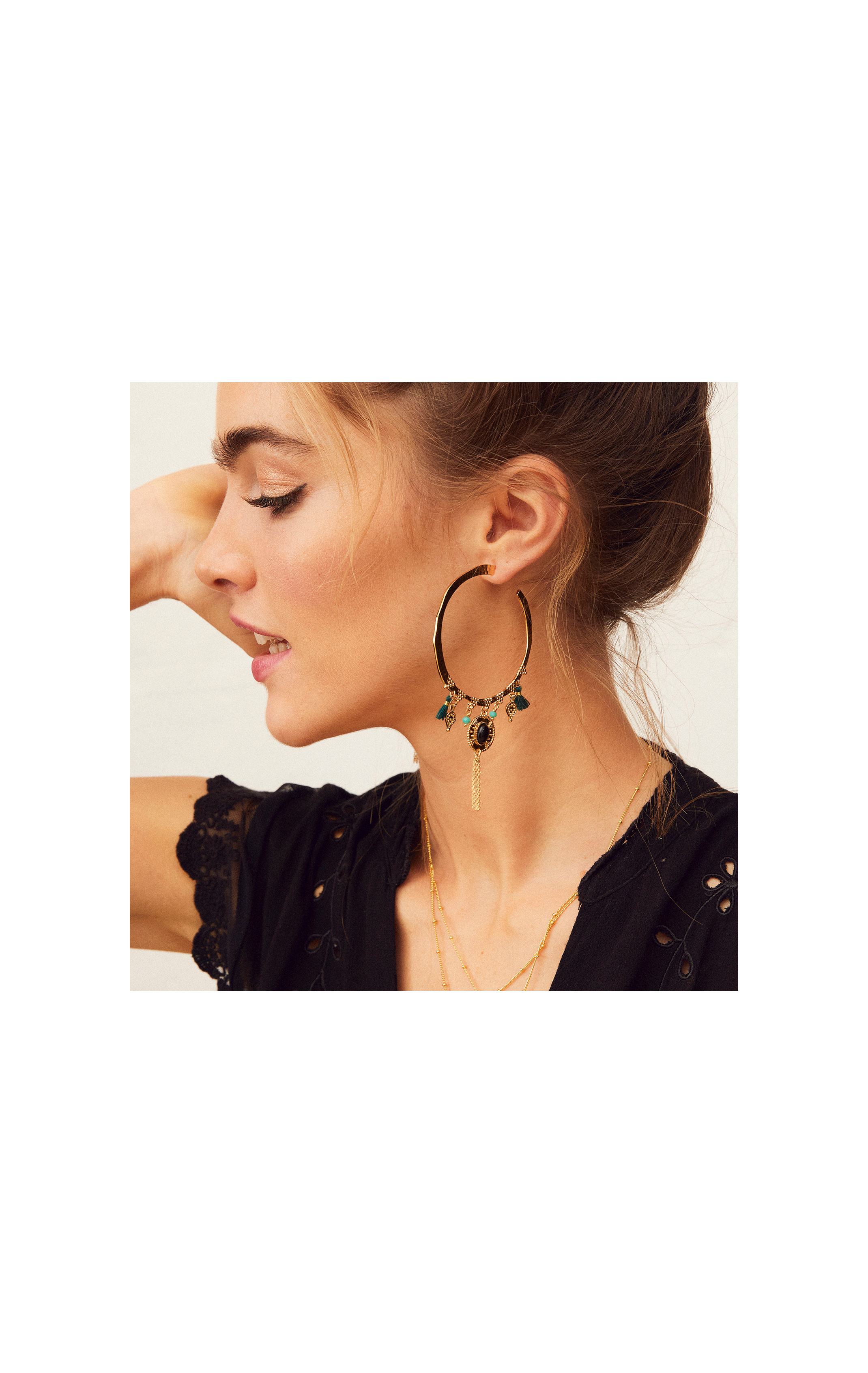 Boucles d'oreilles Yourte Vert Emeraude