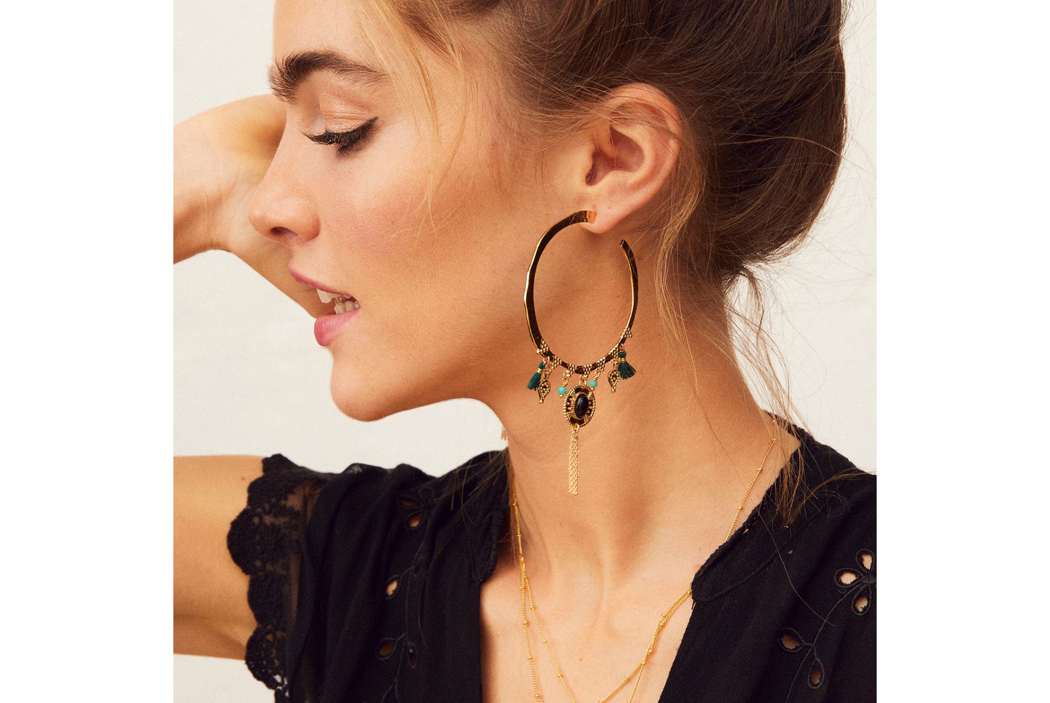 Hipanema Earrings Yourte Green Emerald emeraude