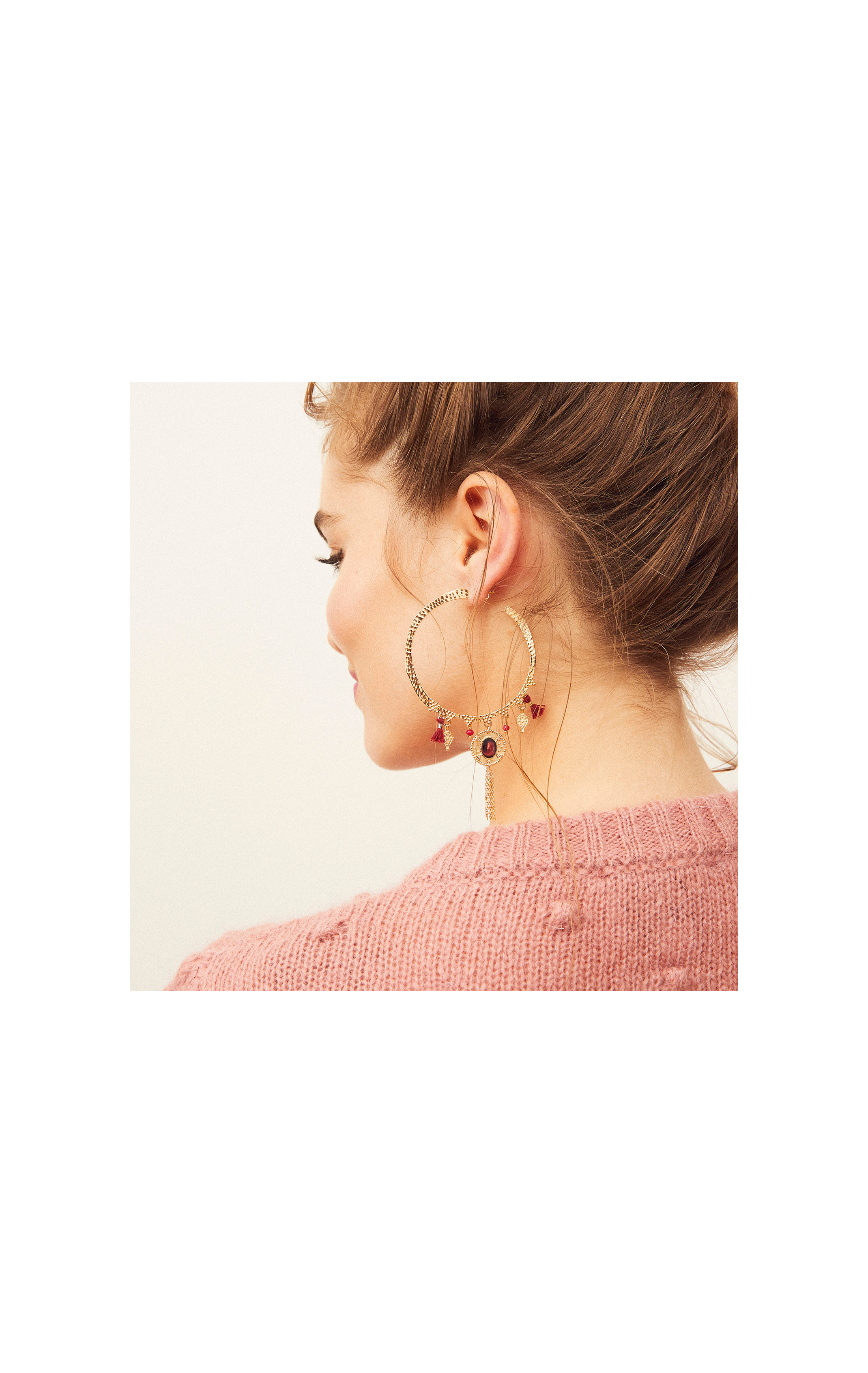 Earrings Yourte Garnet Burgundy