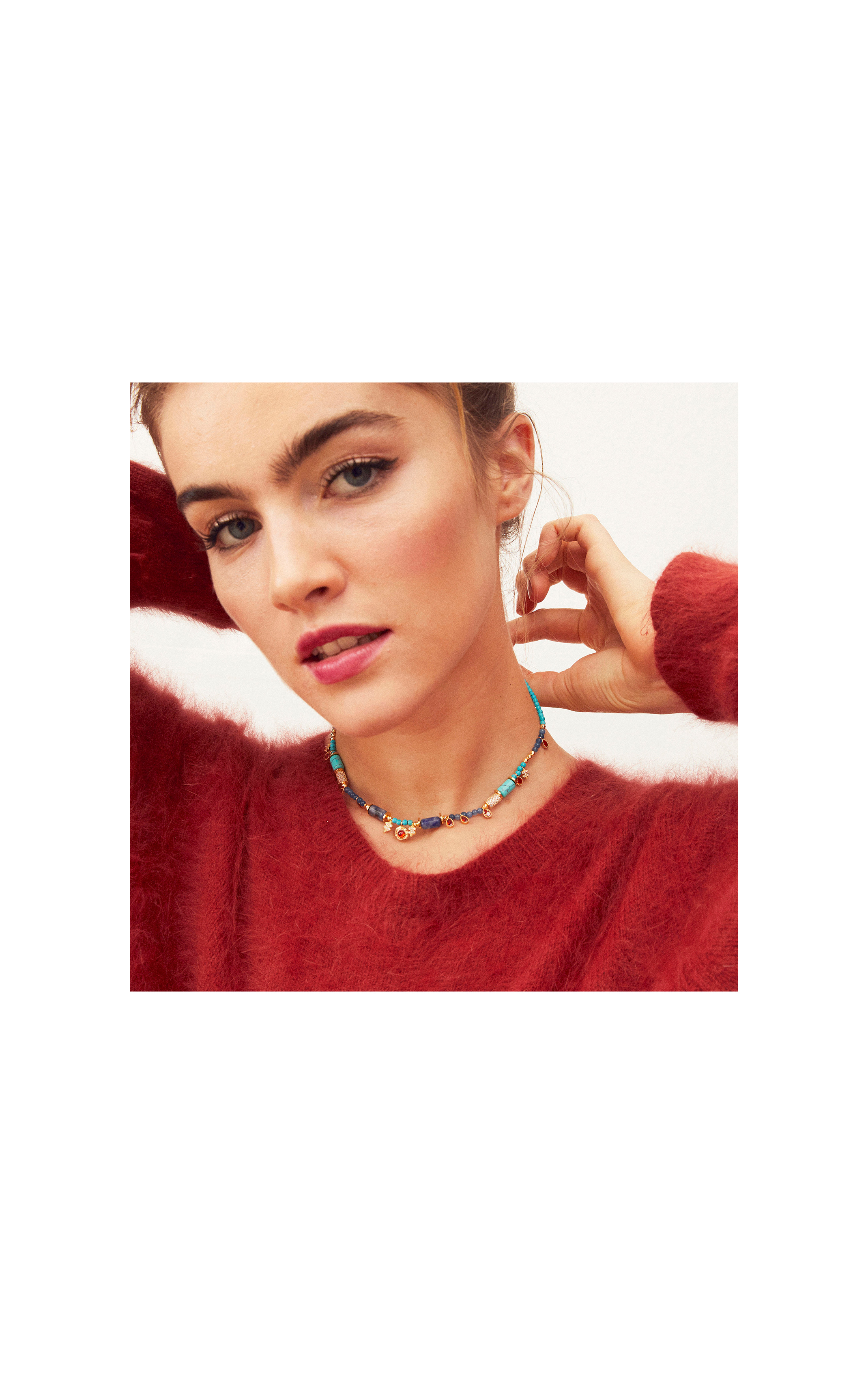 Necklace Sarcophage Turquoise Blue Turquoise
