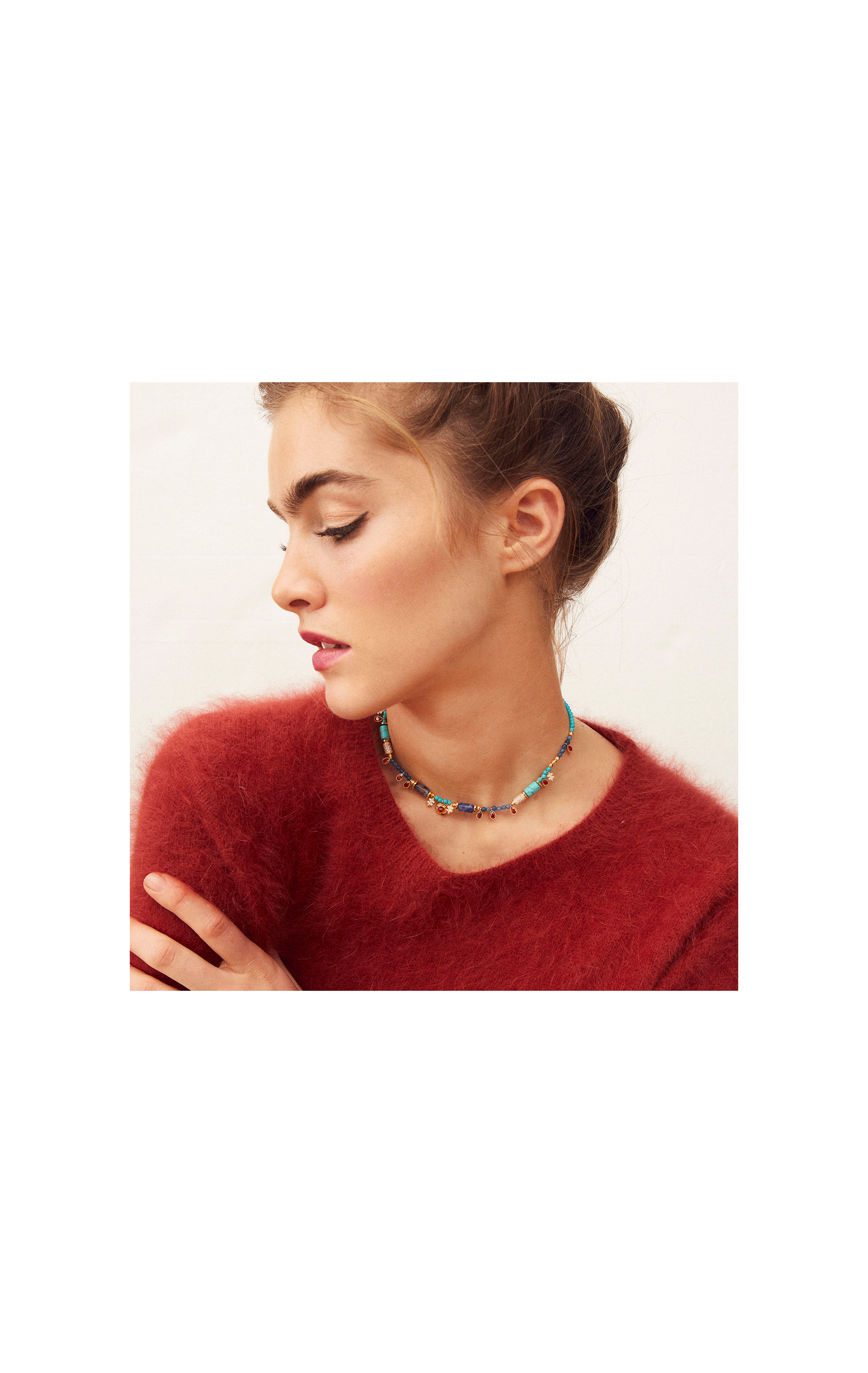 Necklace Sarcophage Turquoise Blue Turquoise