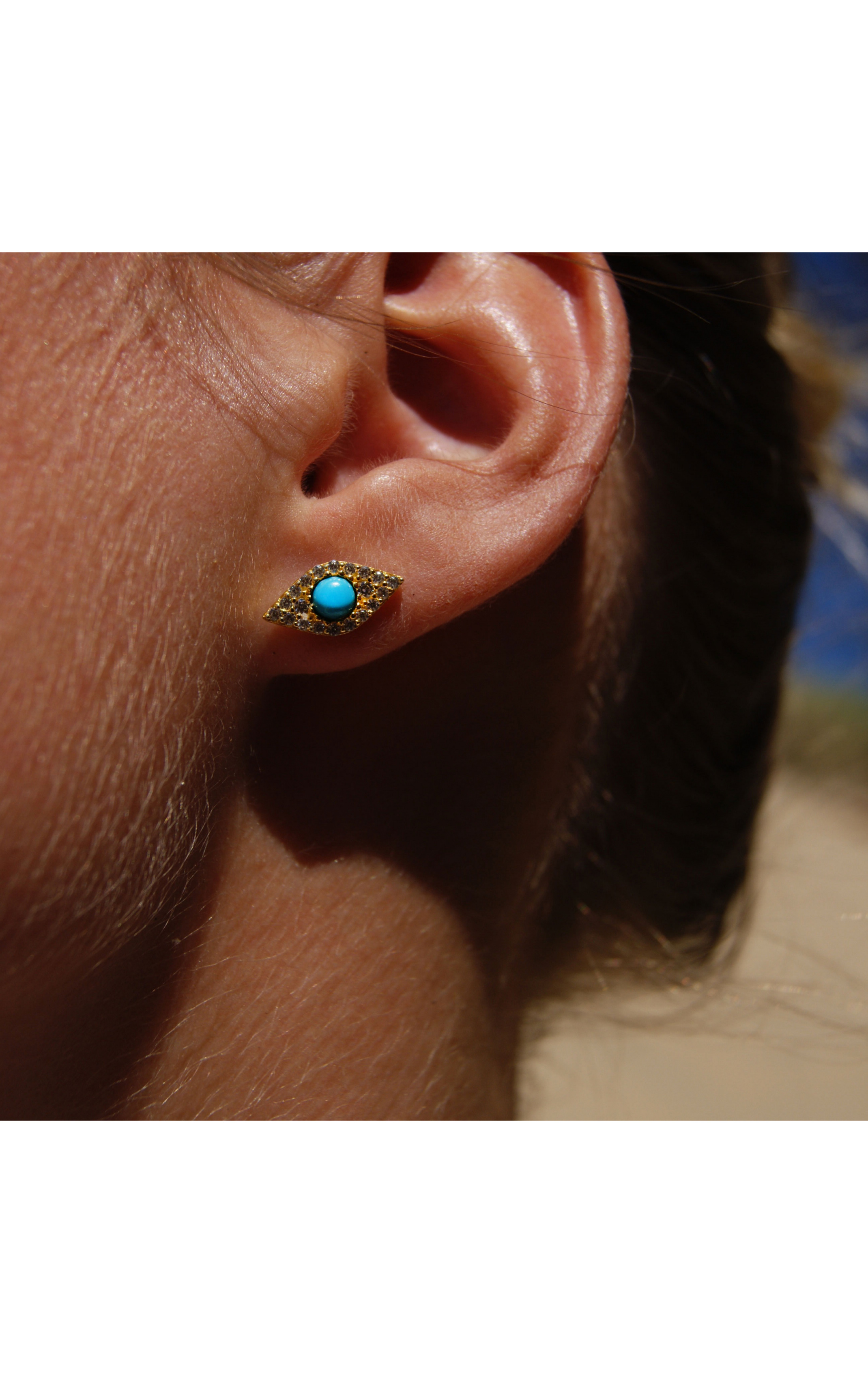Boucles d'oreilles Rhodes Bleu Turquoise