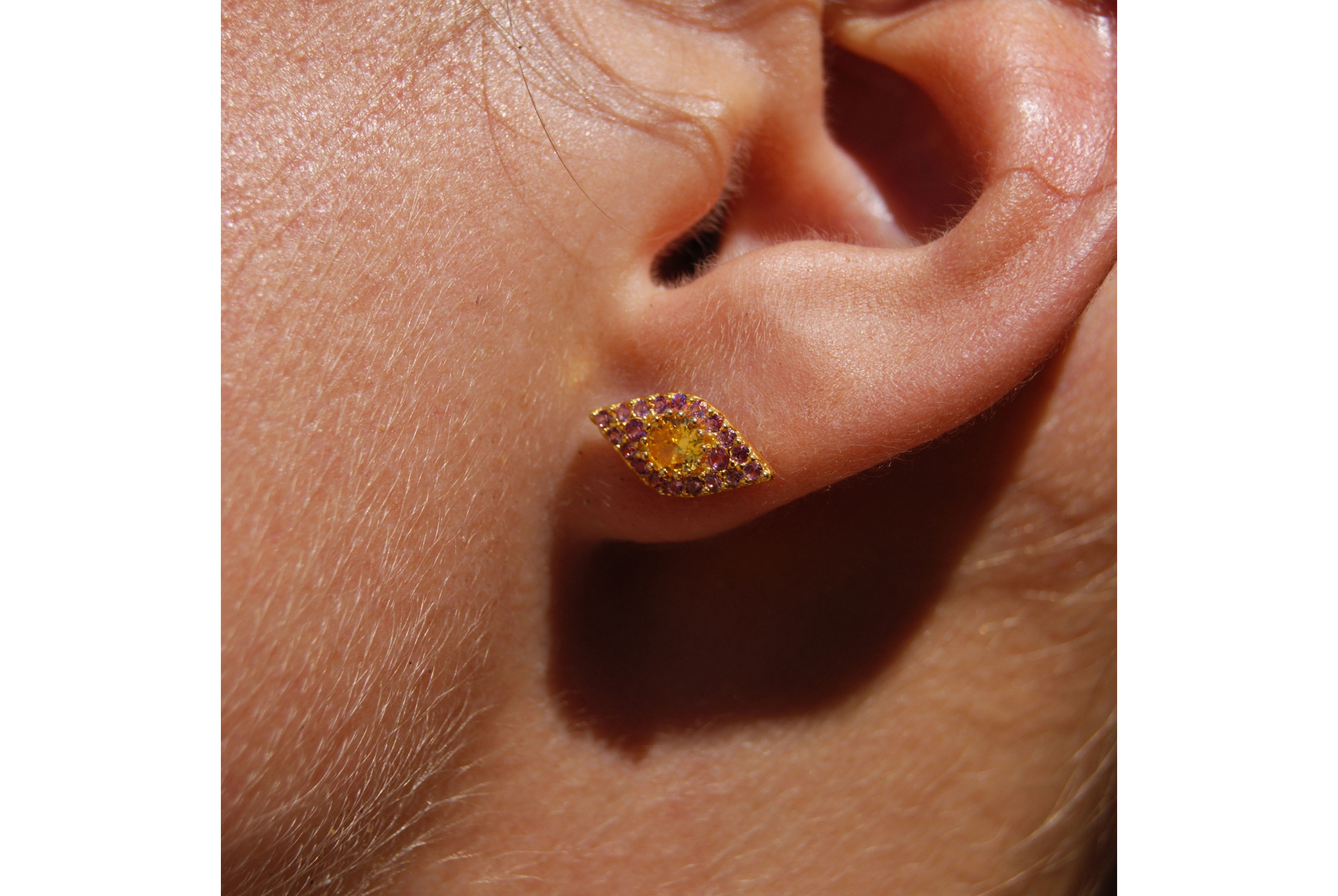 Hipanema Boucles d'oreilles Rhodes Jaune Citrine