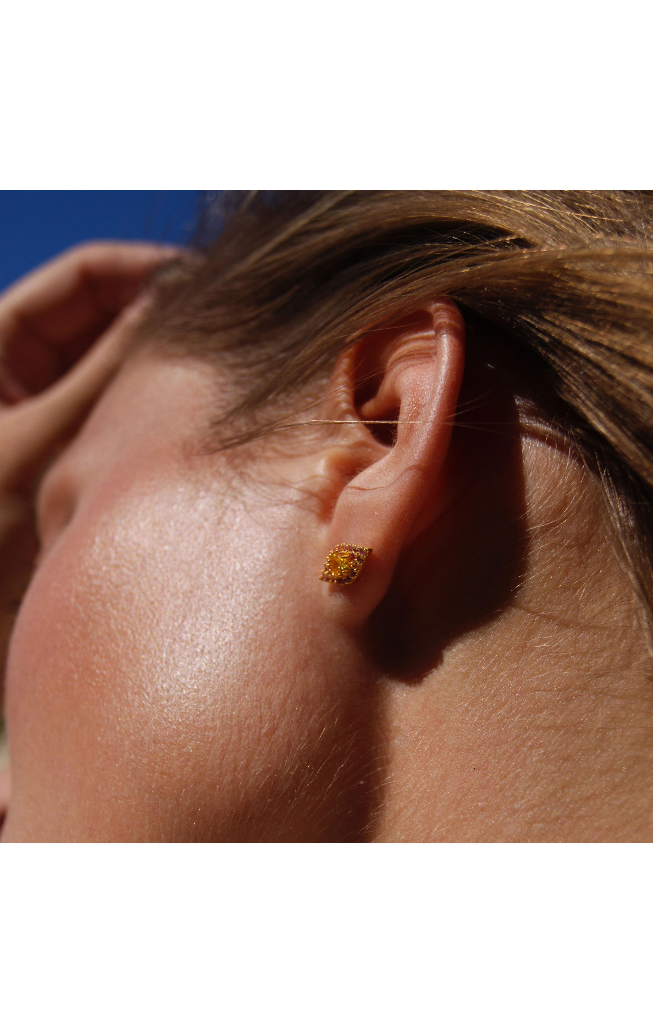 Boucle d'oreille Rhodes Jaune Citrine