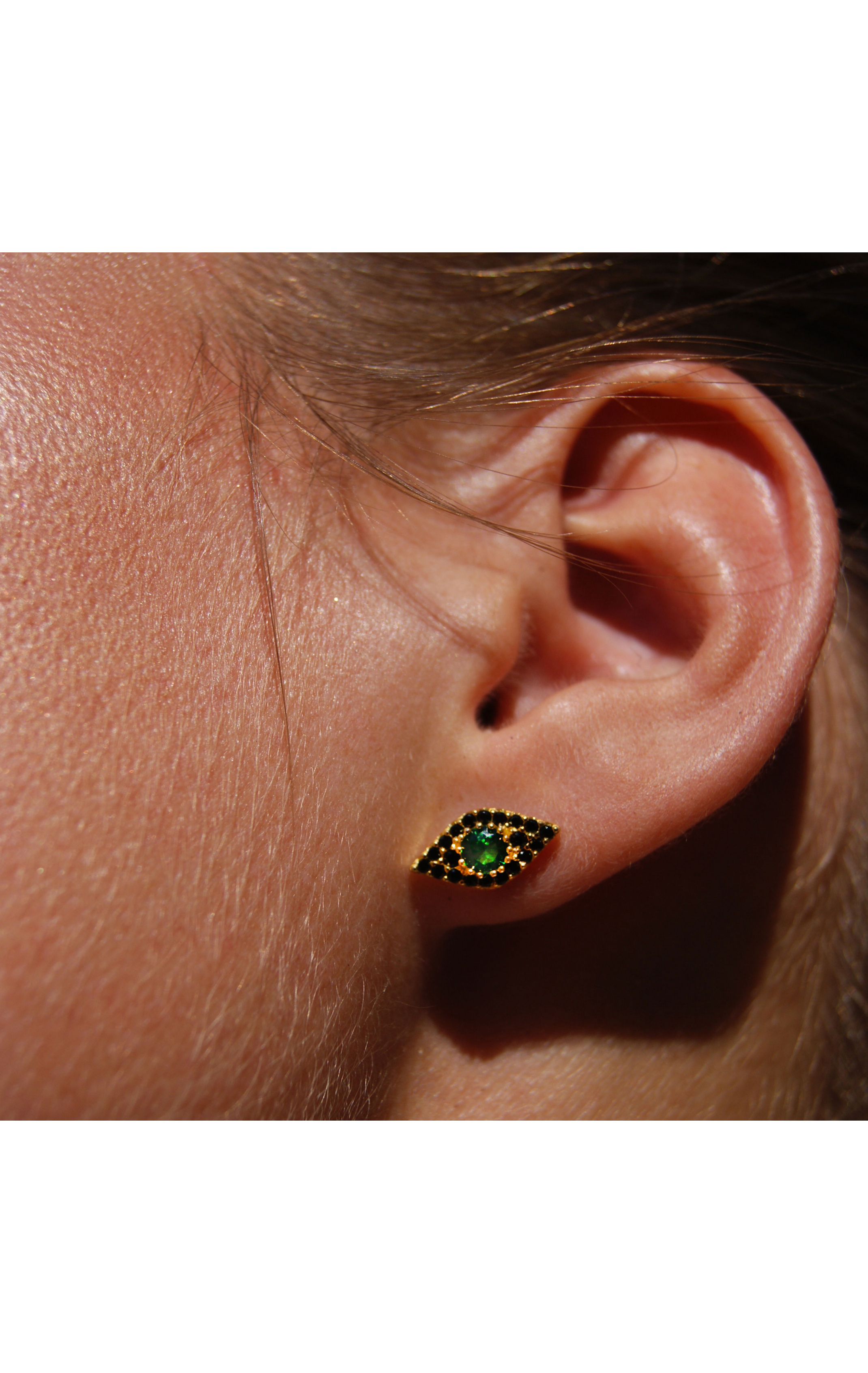 Boucles d'oreilles Rhodes Vert Emeraude