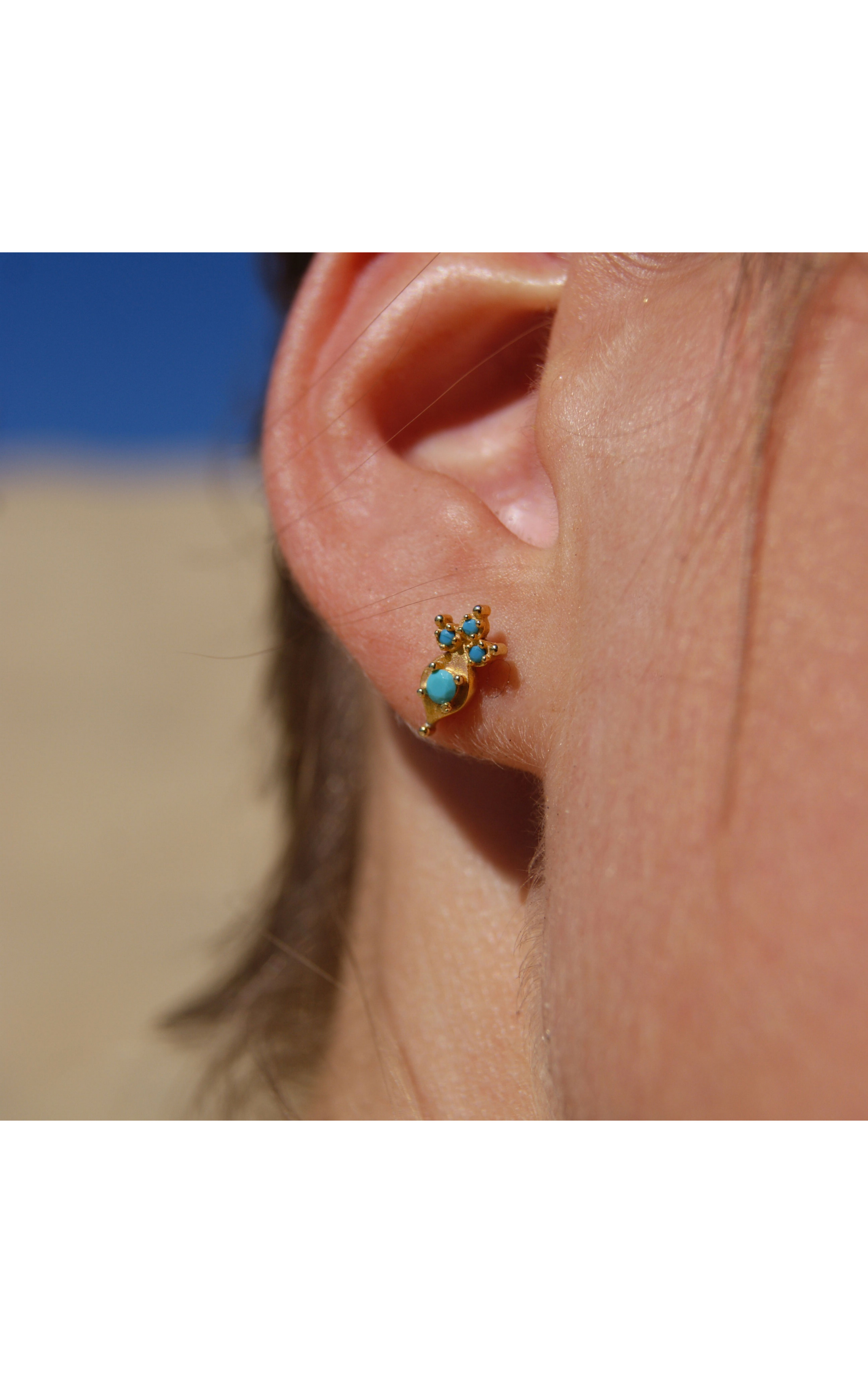 Boucle d'oreille Ikaria Bleu Turquoise