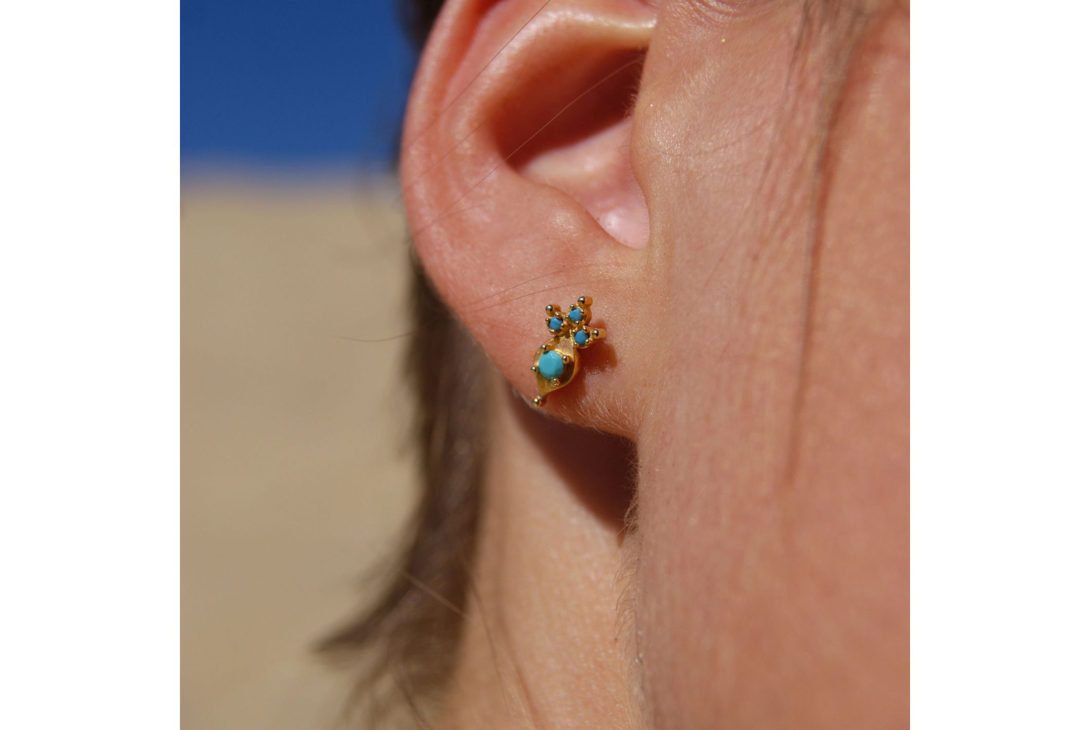 Hipanema Earrings Ikaria Turquoise Blue Turquoise