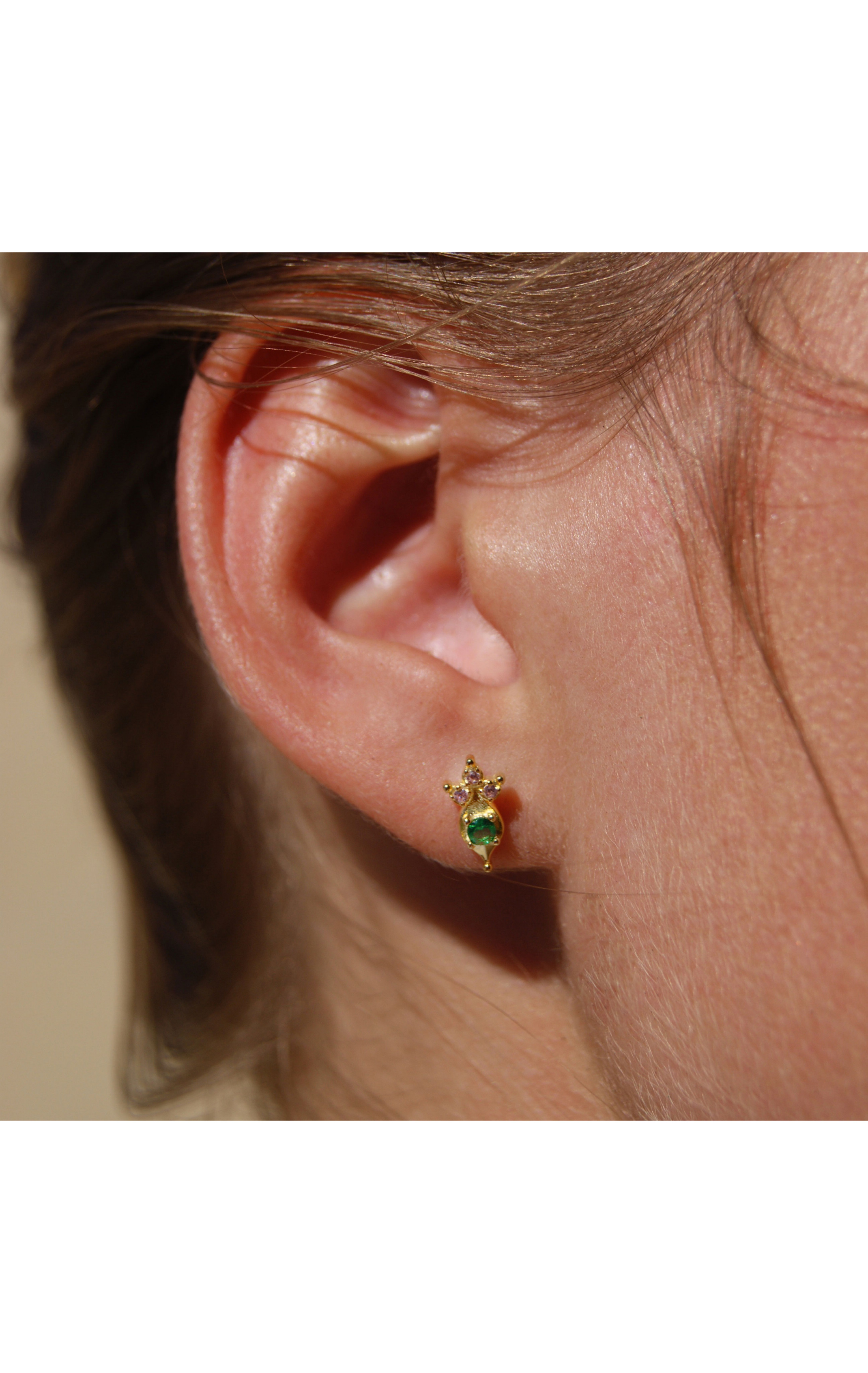 Earrings Ikaria Green Emerald emeraude