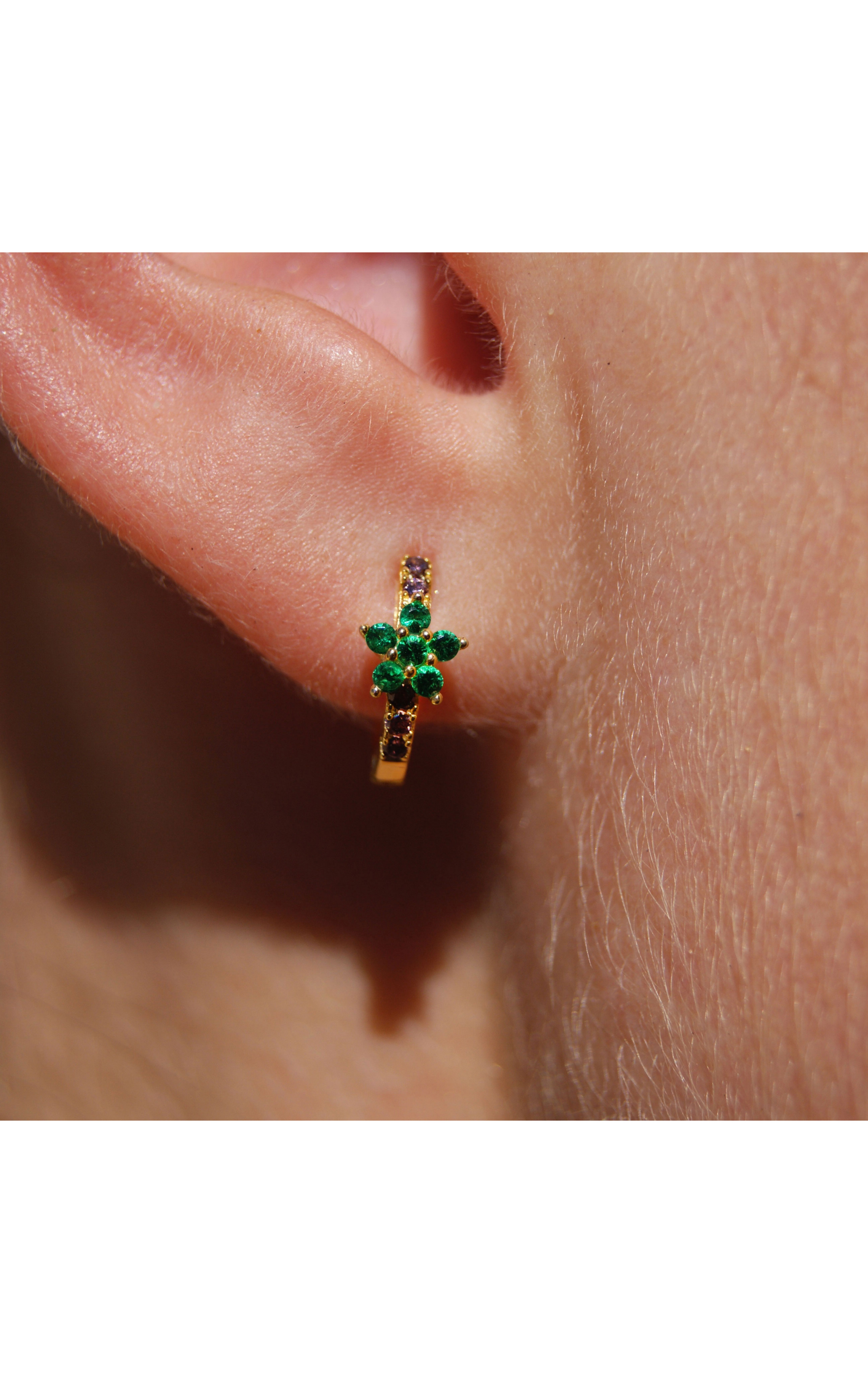 Earrings Koki Green Emerald emeraude