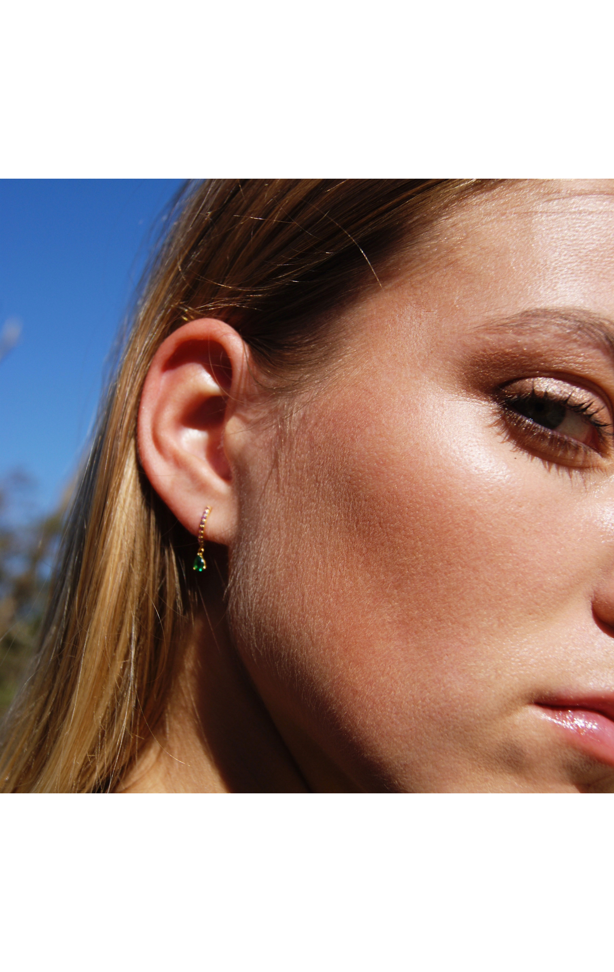 Earrings Droppy emeraude