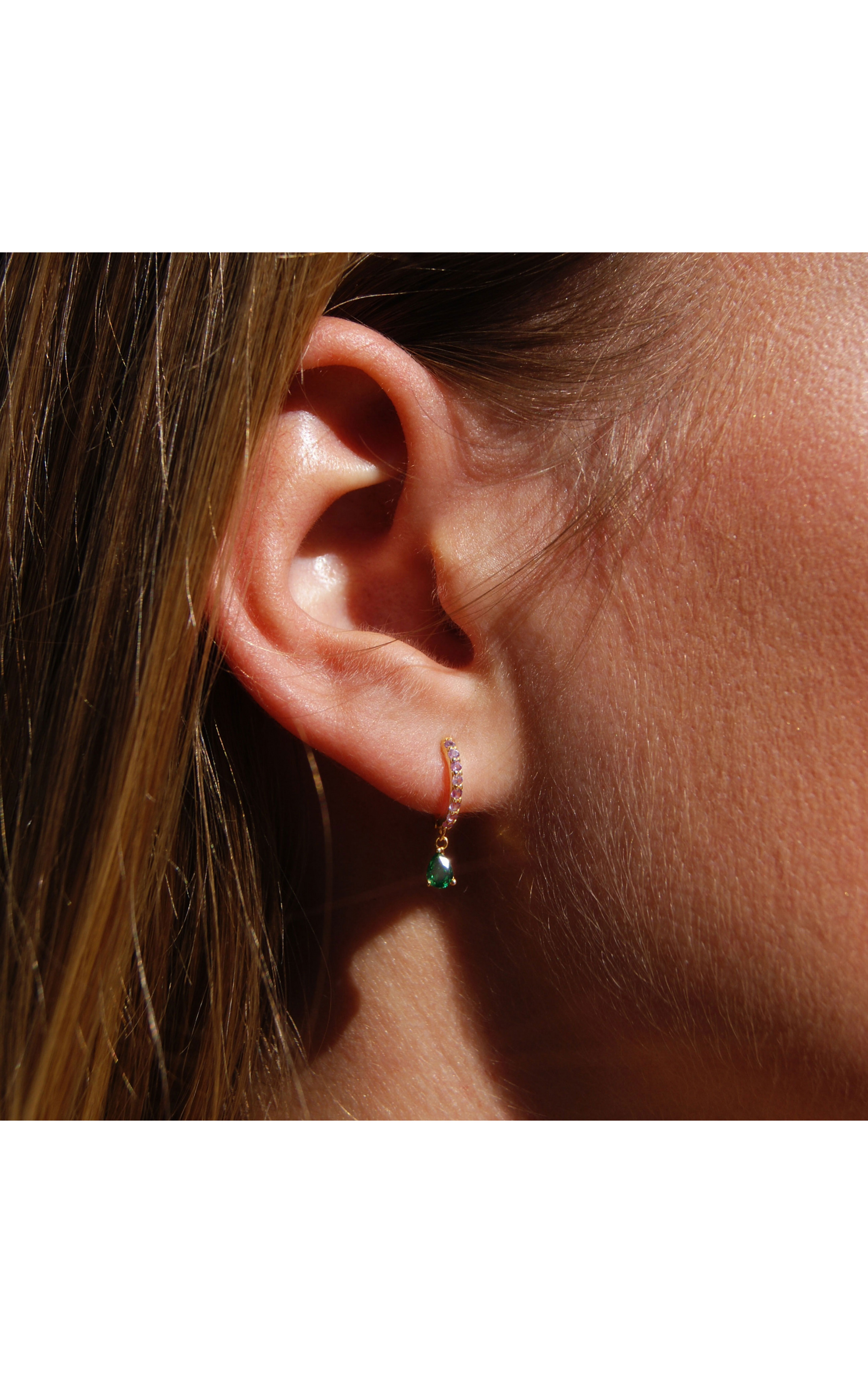 Earrings Droppy emeraude