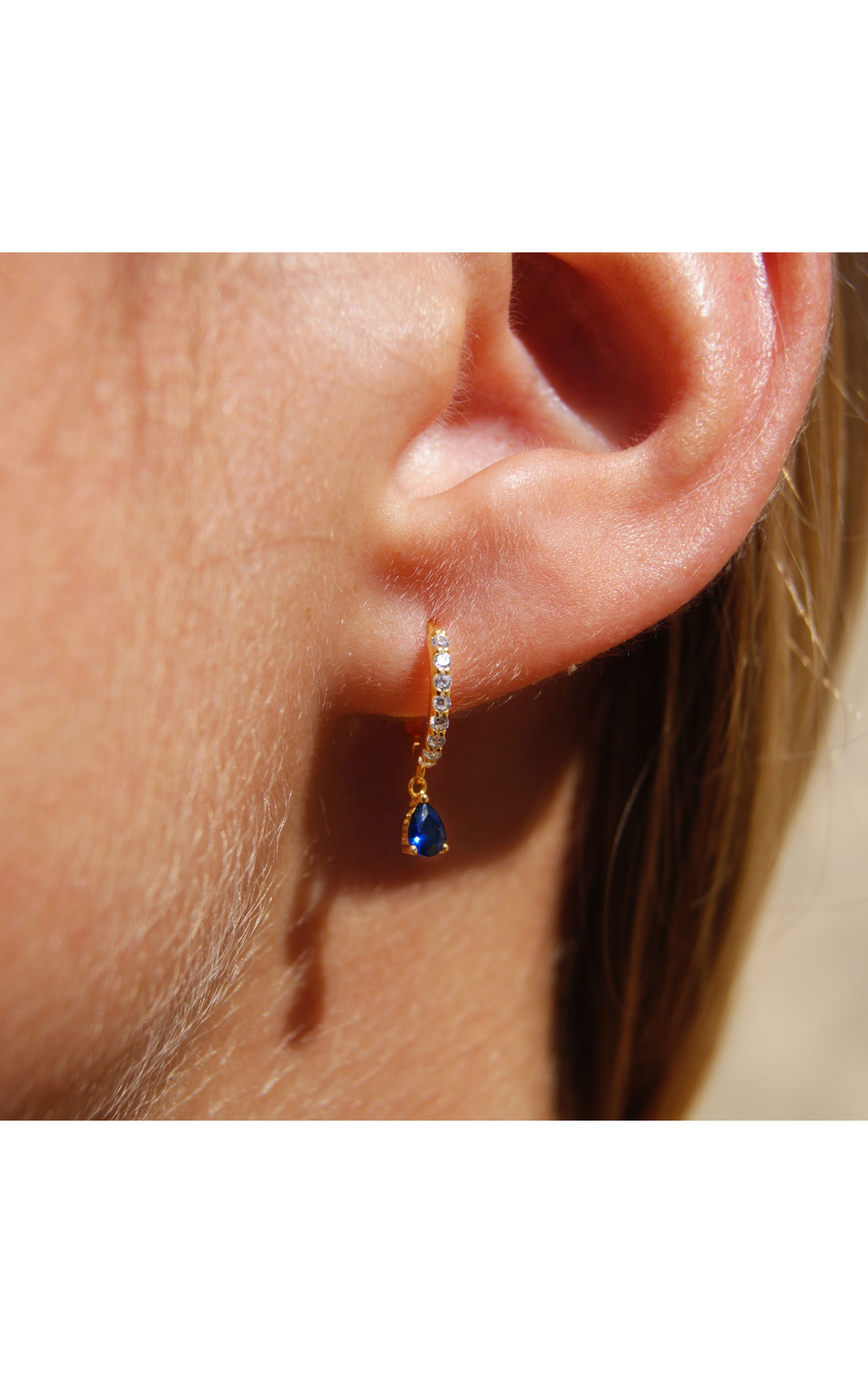 Earrings Droppy Bleu Saphire