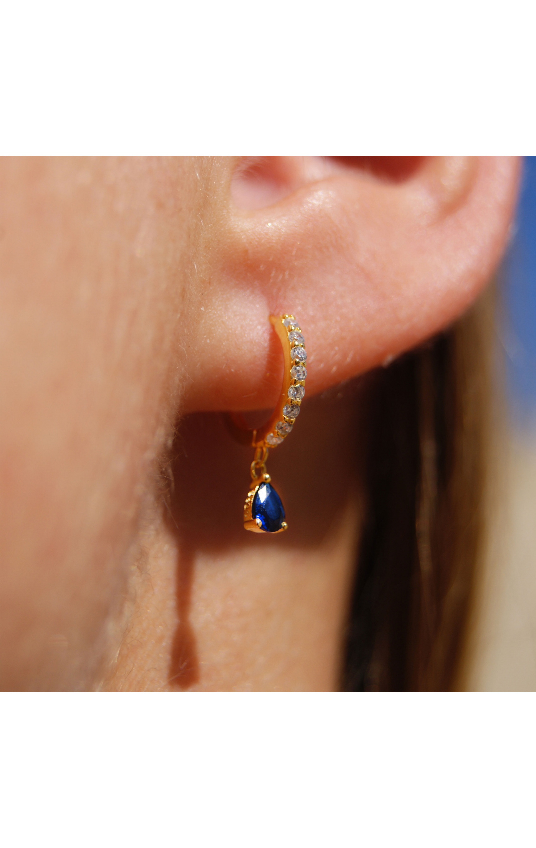 Earrings Droppy Bleu Saphire