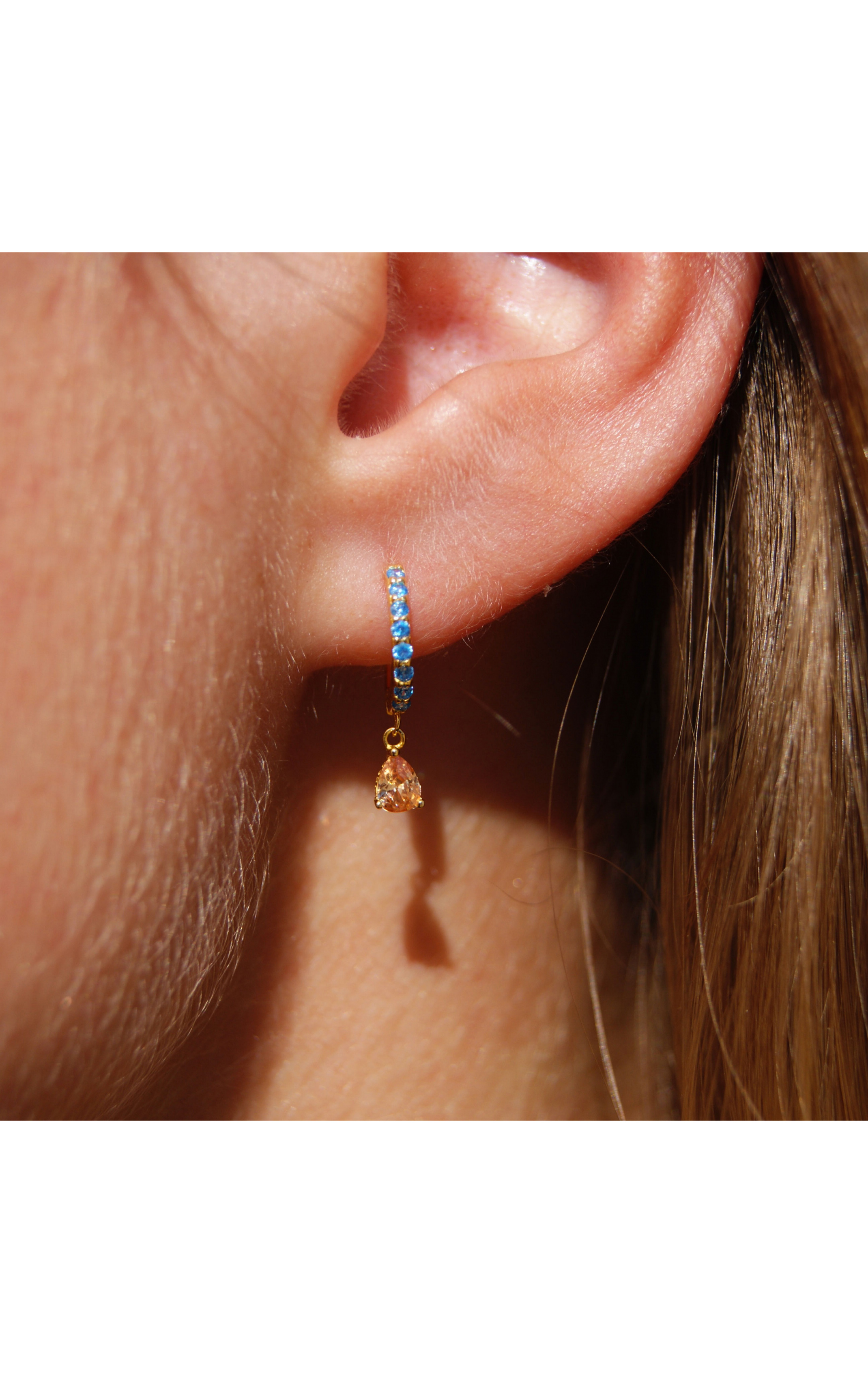 Earring Droppy Orange Champagne
