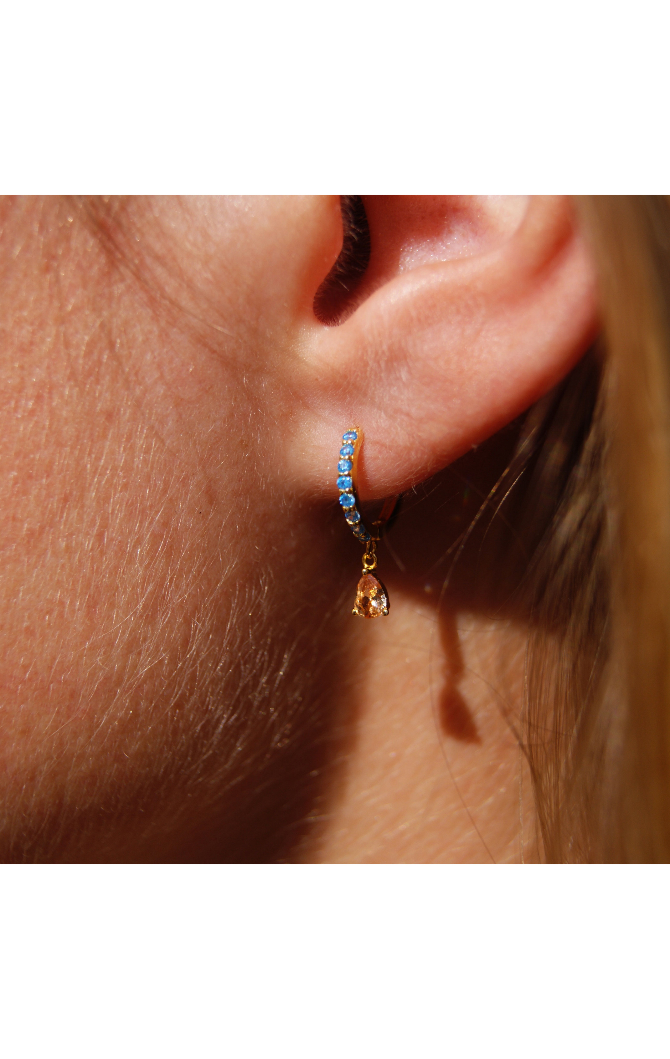 Earring Droppy Orange Champagne