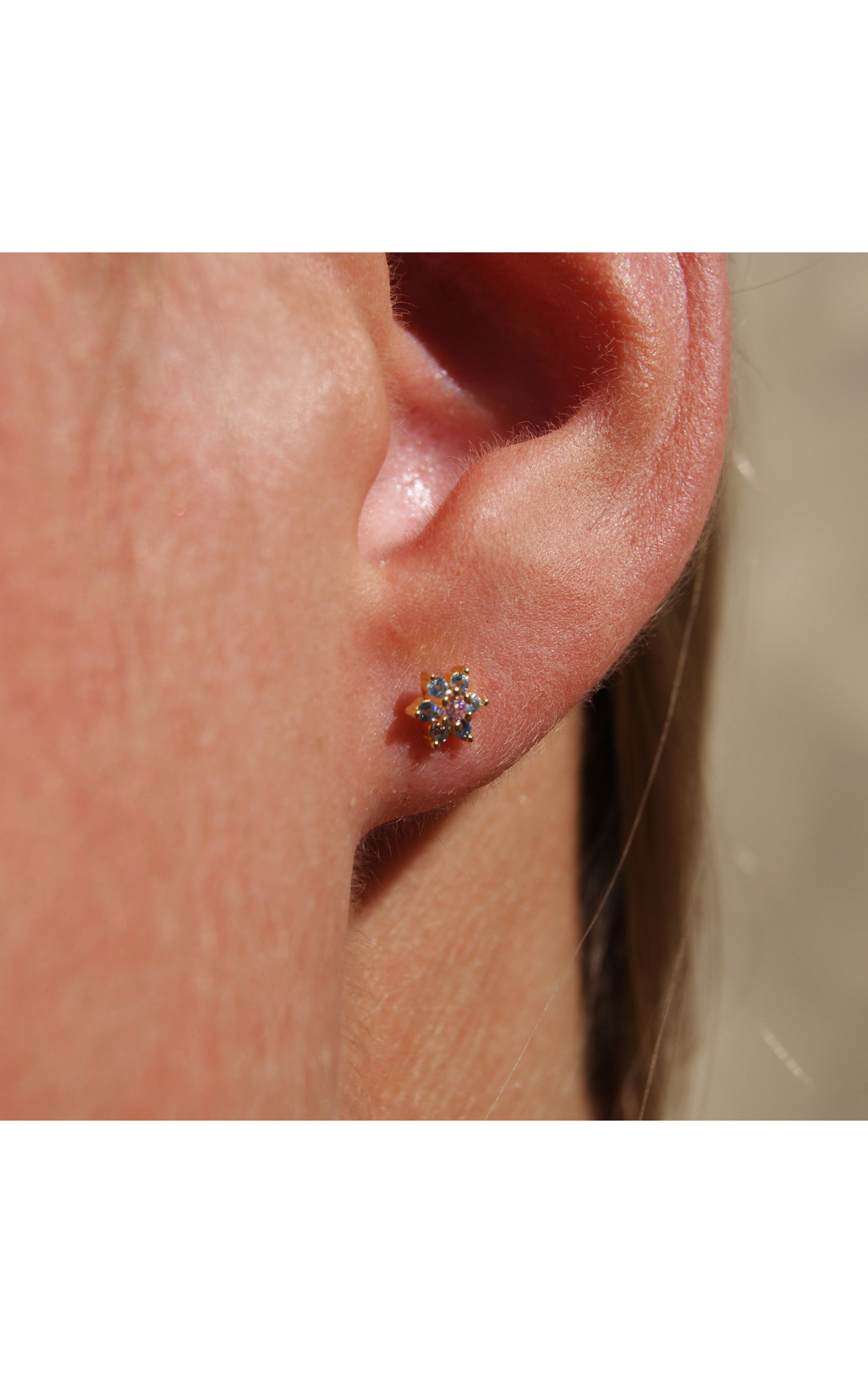 Boucle d'oreille Anafi Bleu Topaze