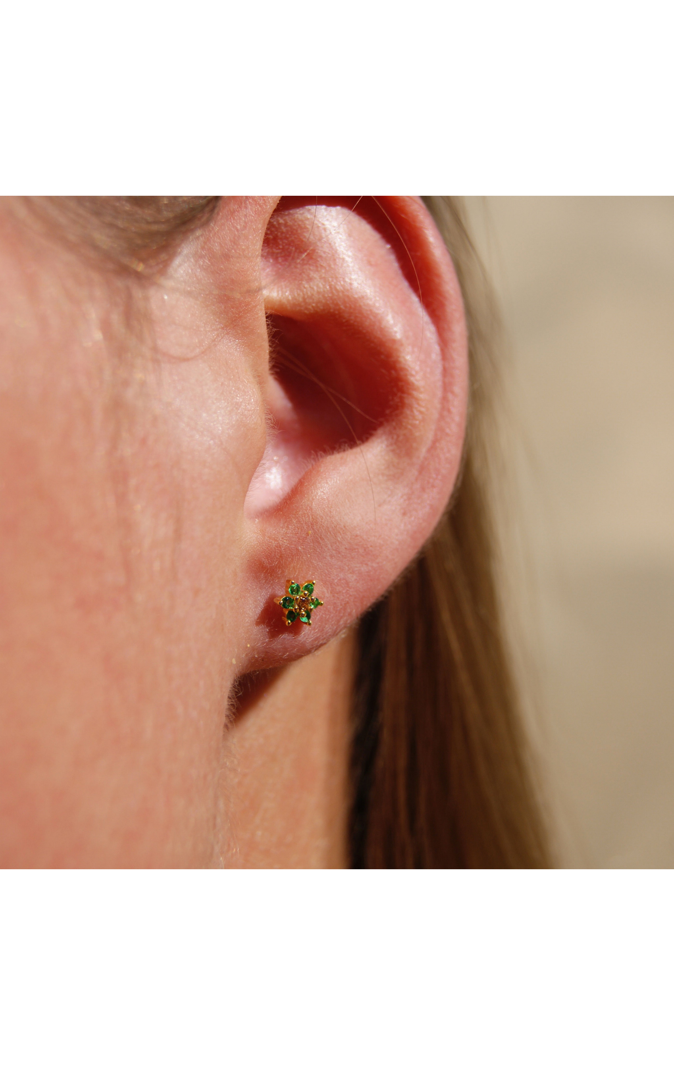 Boucles d'oreilles Anafi Vert Emeraude
