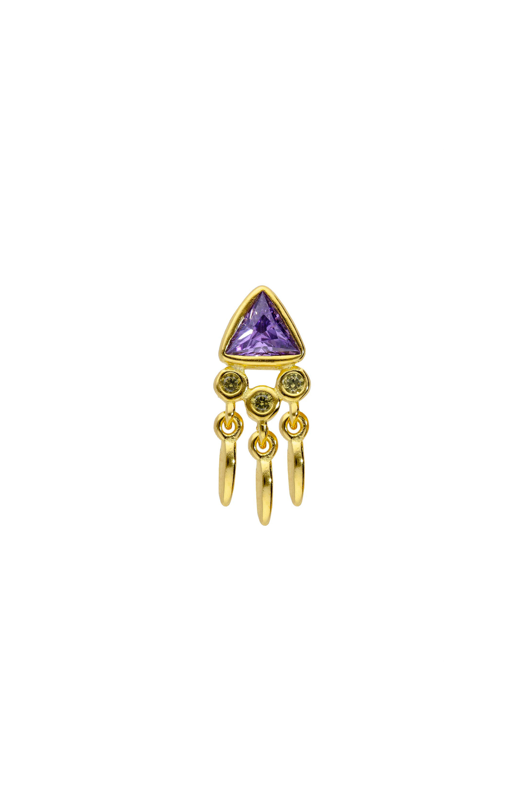 Boucle d'oreille Pyramid Violet Amethyste