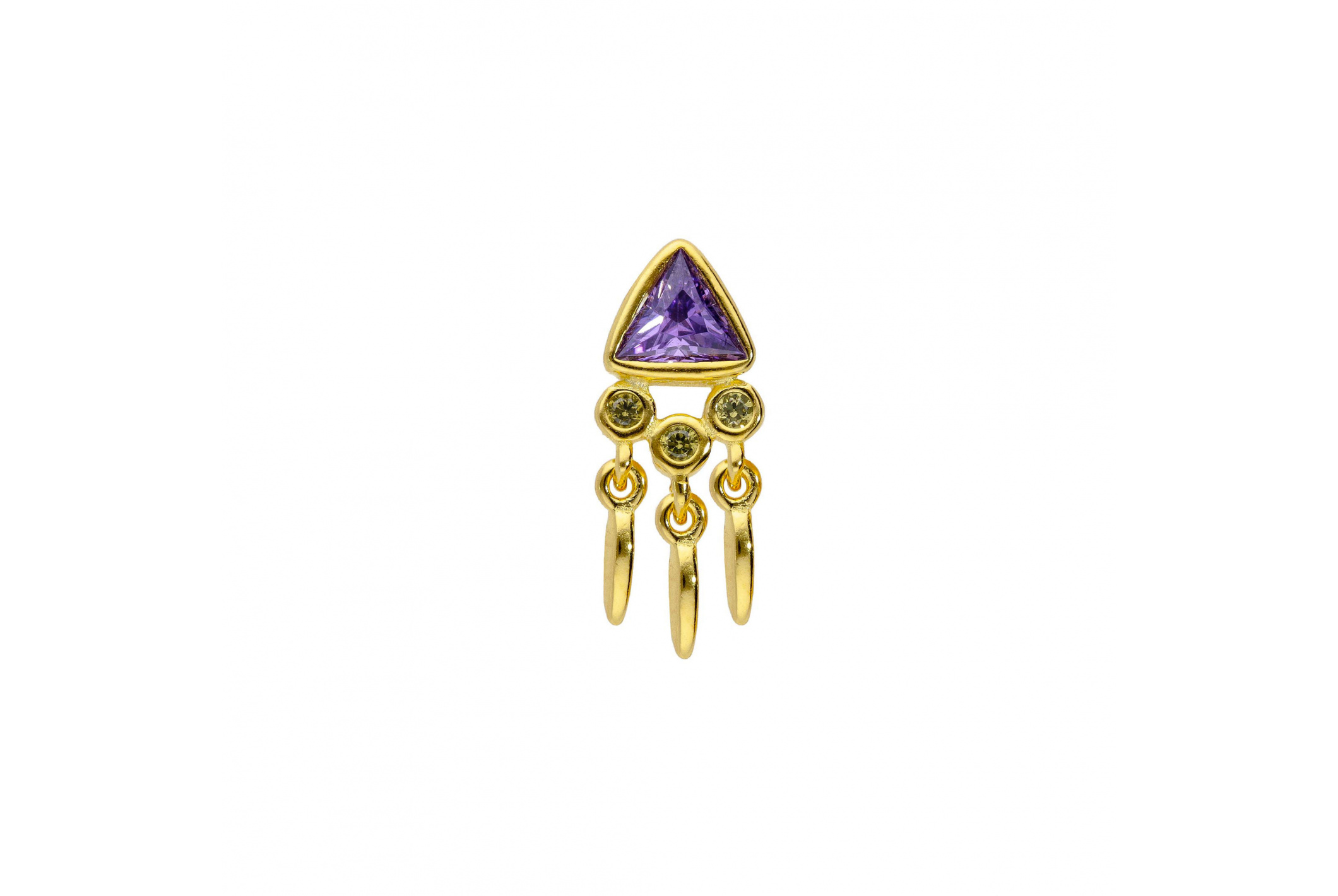 Hipanema Boucle d'oreille Pyramid Violet Amethyste