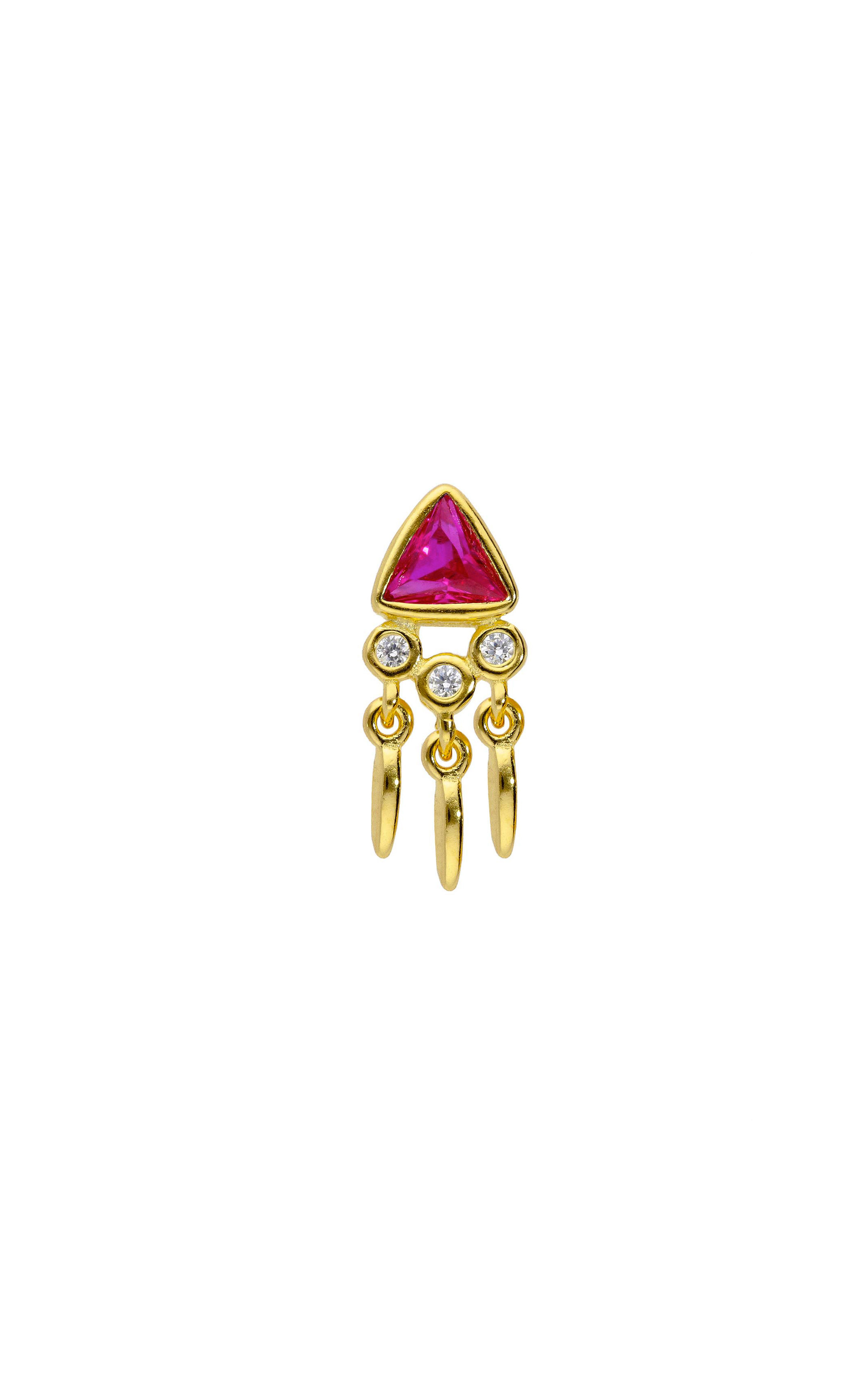 Earring Pyramid Rose Fuschia