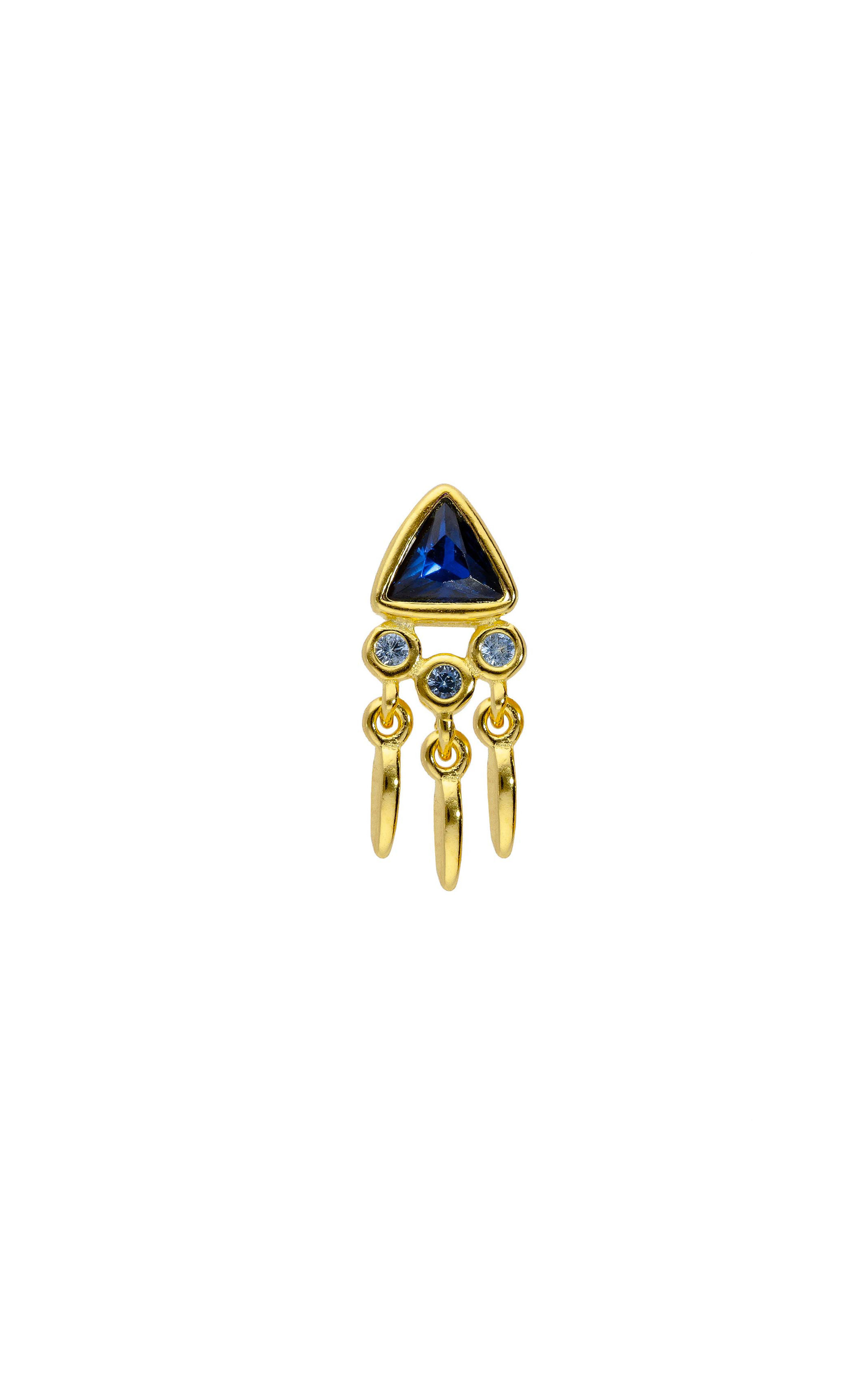 Boucle d'oreille Pyramid Bleu Saphire