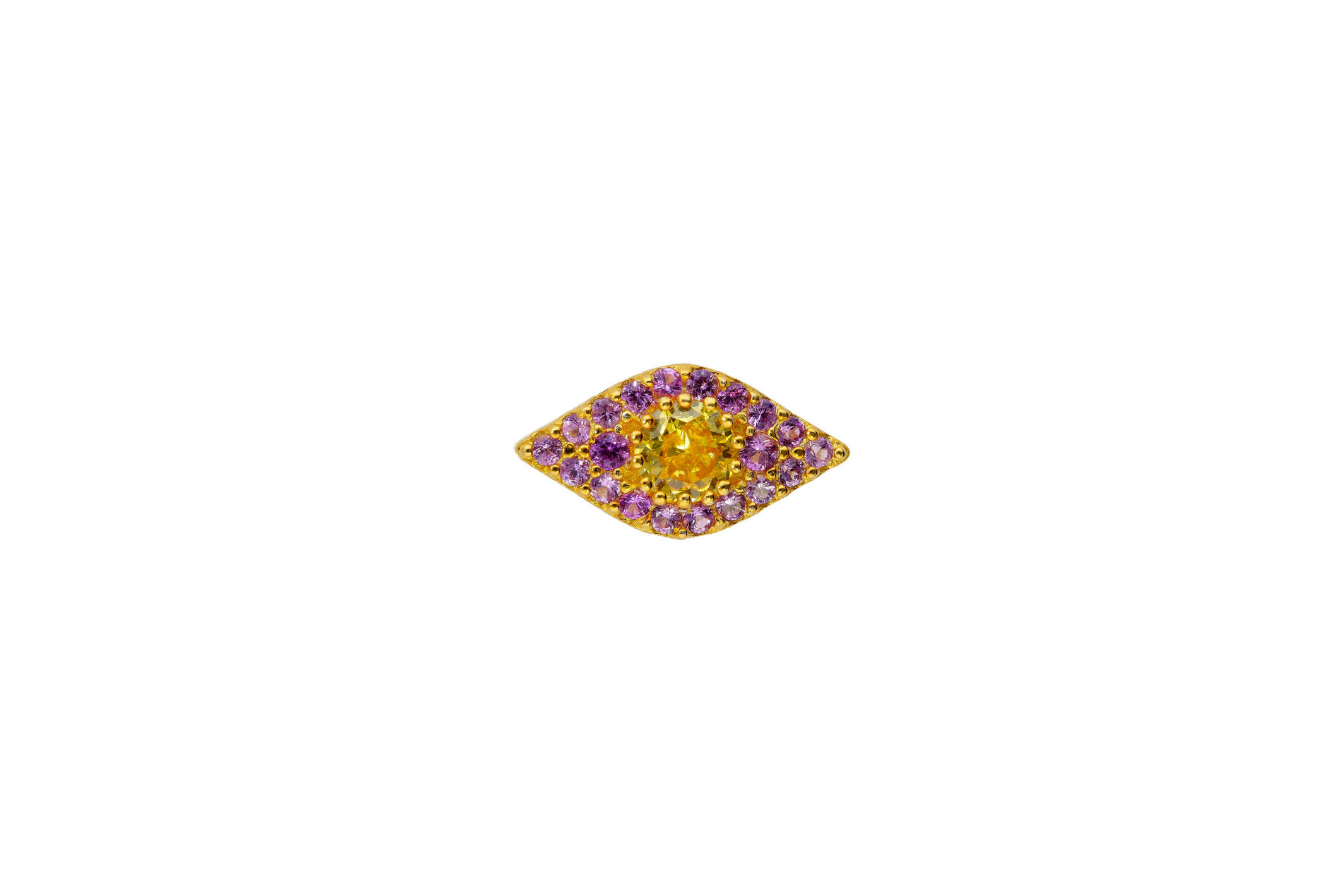 Hipanema Boucles d'oreilles Rhodes Jaune Citrine