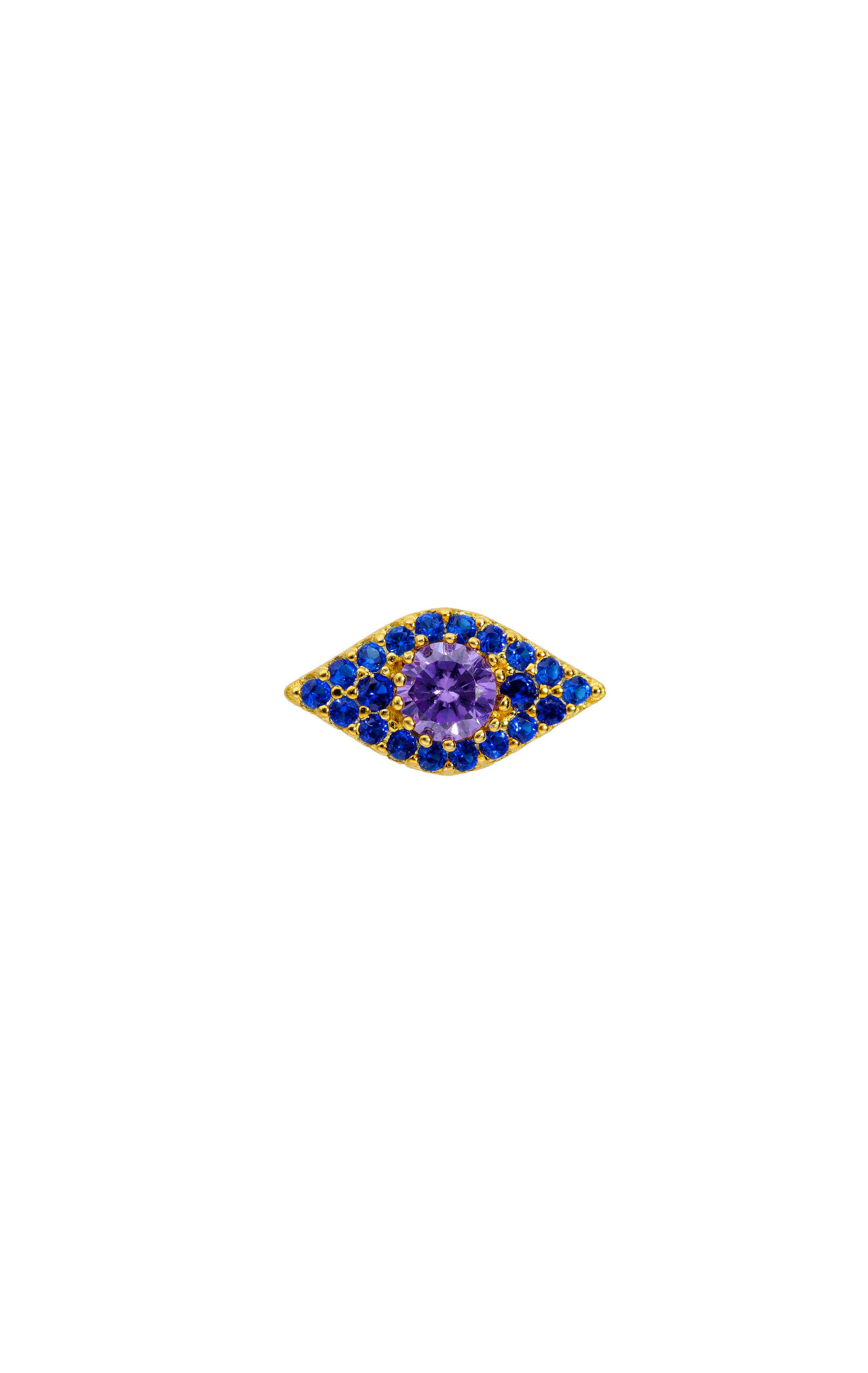 Boucle d'oreille Rhodes Violet Amethyste