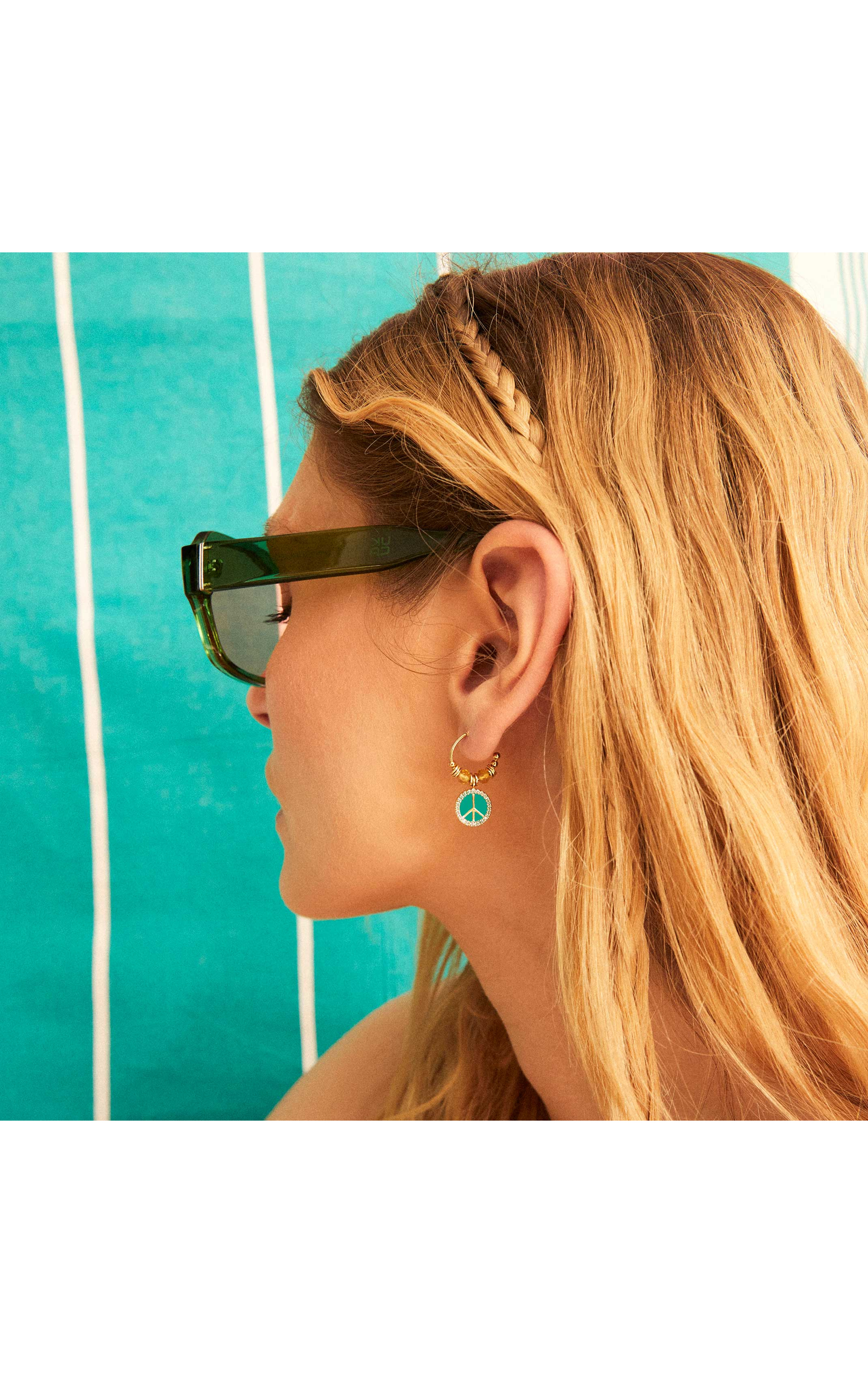 Boucles d'oreilles Hayley Bleu Turquoise