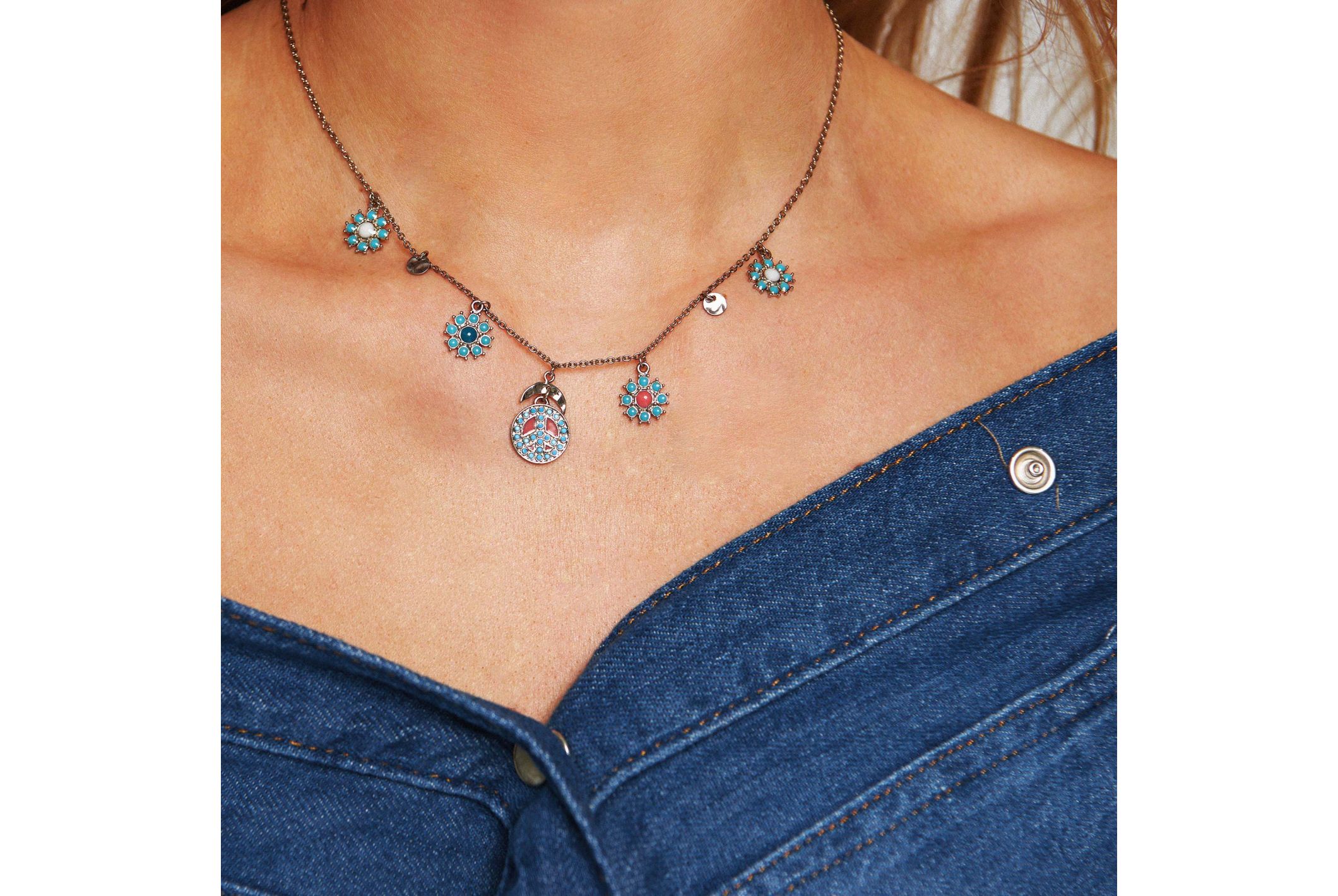 Hipanema Necklace Tambien Argenté