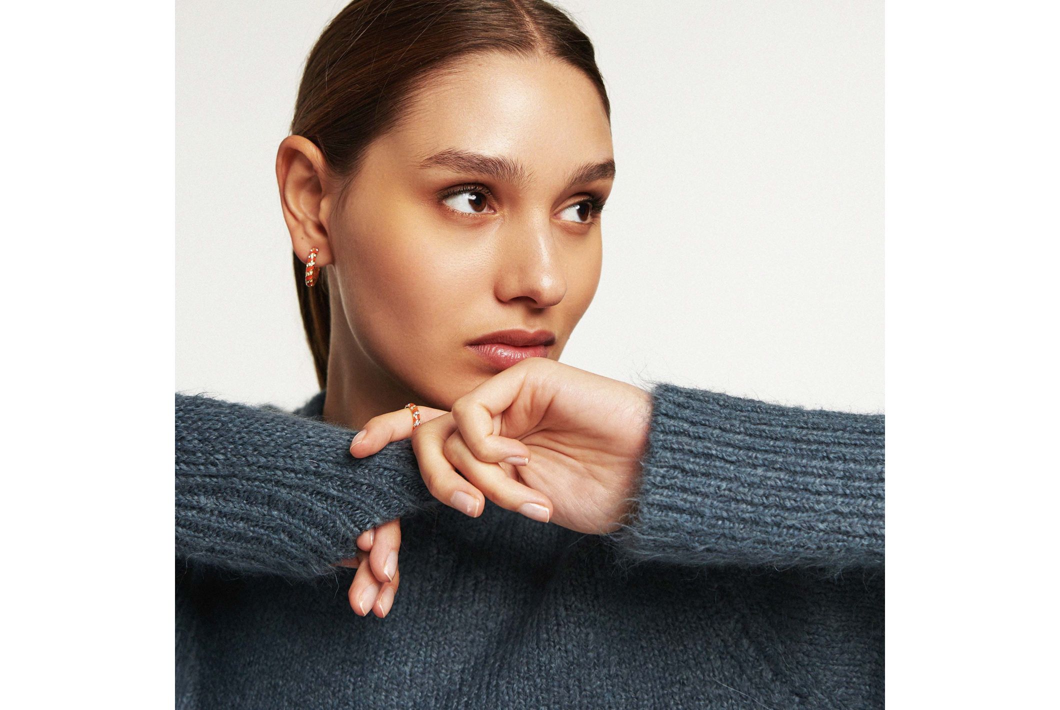 Hipanema Earrings Solarium Red