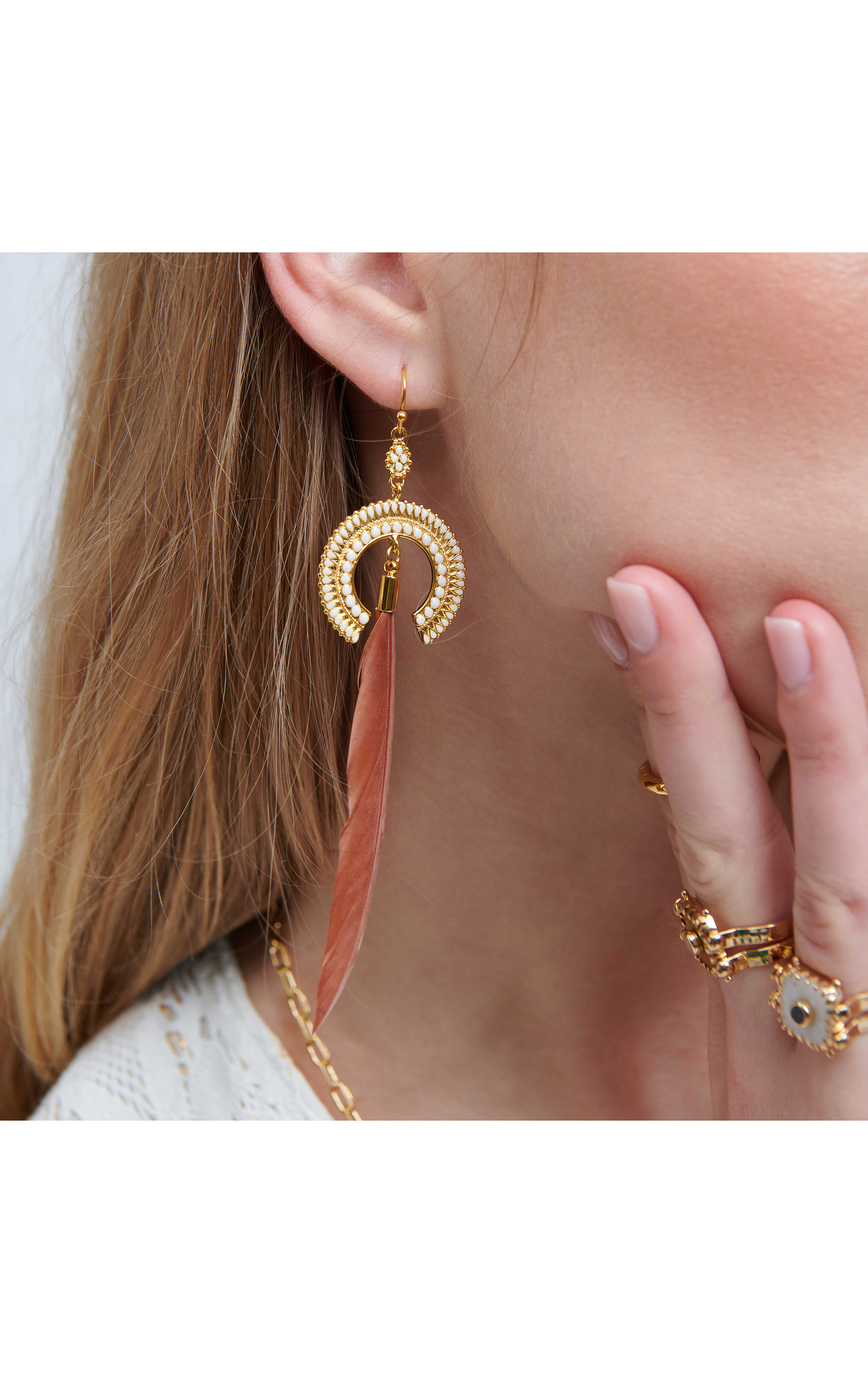 Earrings Peak White White