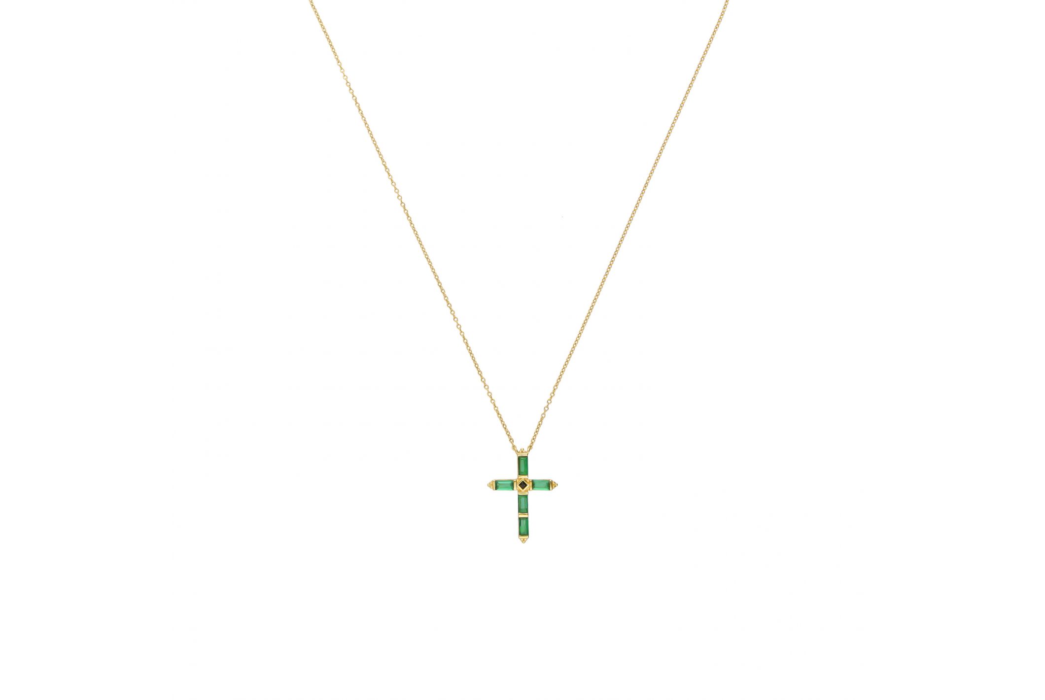 Hipanema Necklace Cross Green