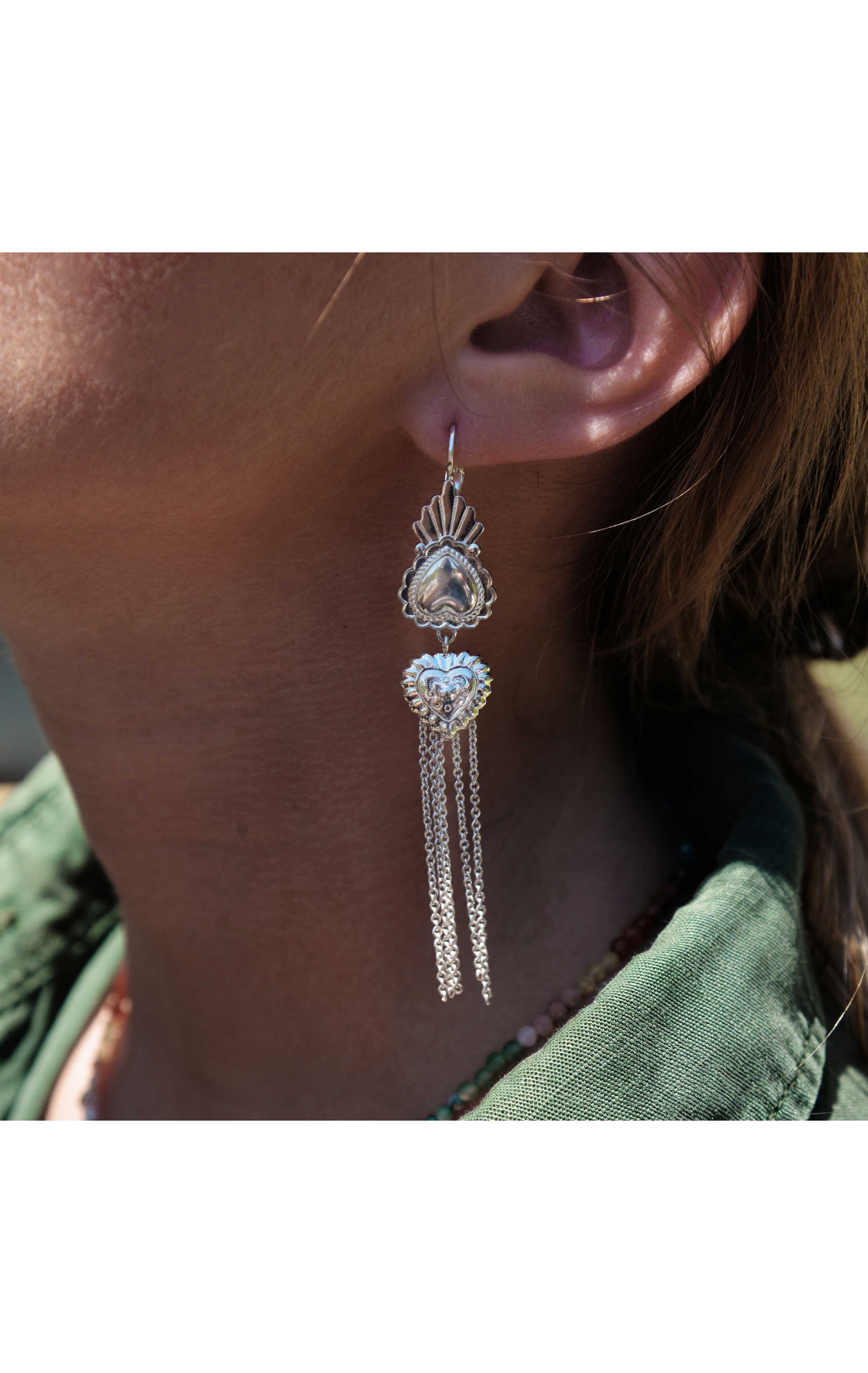 Boucles d'oreilles Valleya Argenté