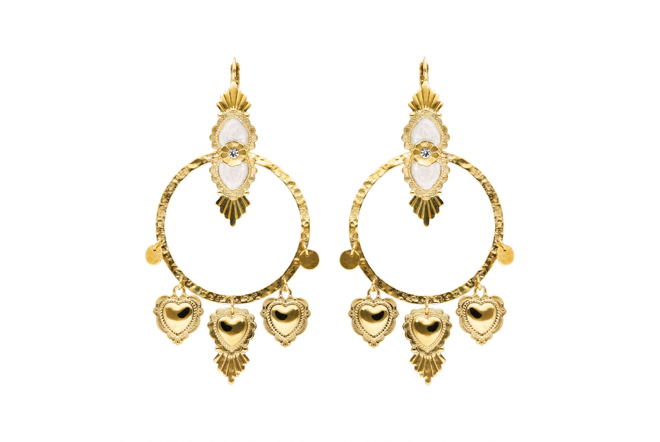 Hipanema Boucles d'oreilles Roza Blanc