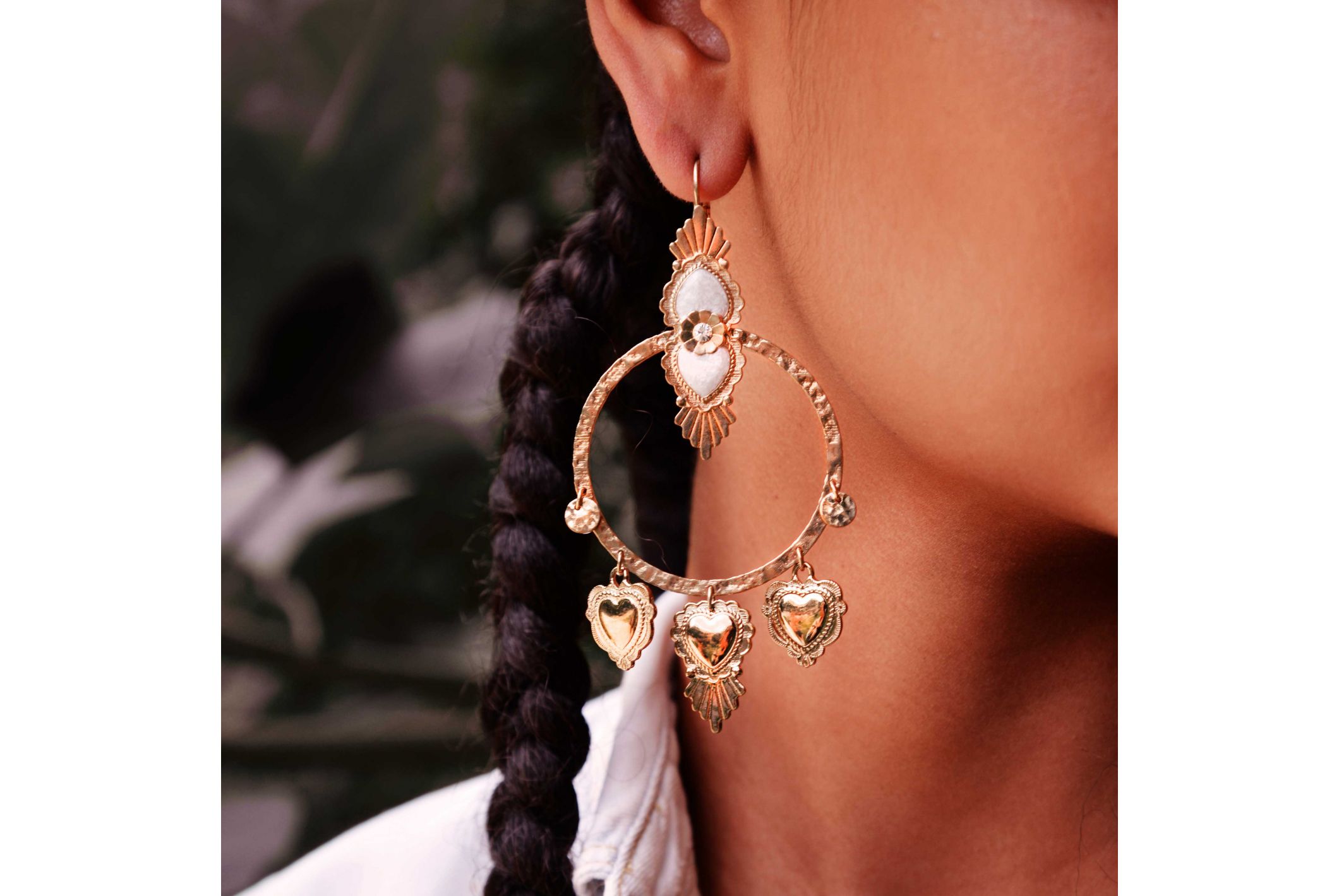 Hipanema Boucles d'oreilles Roza Blanc
