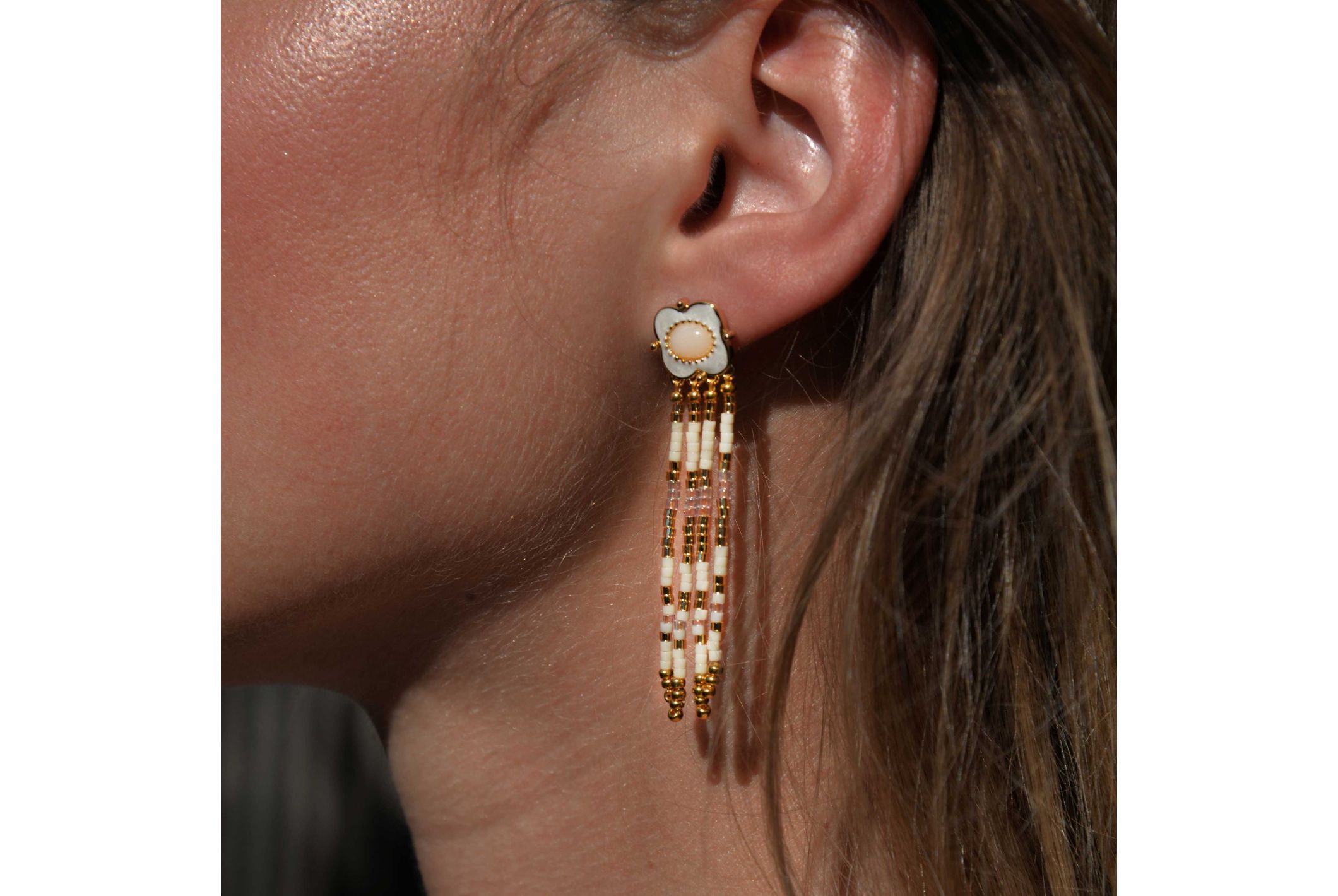 Hipanema Boucles d'oreilles Pablito Blanc