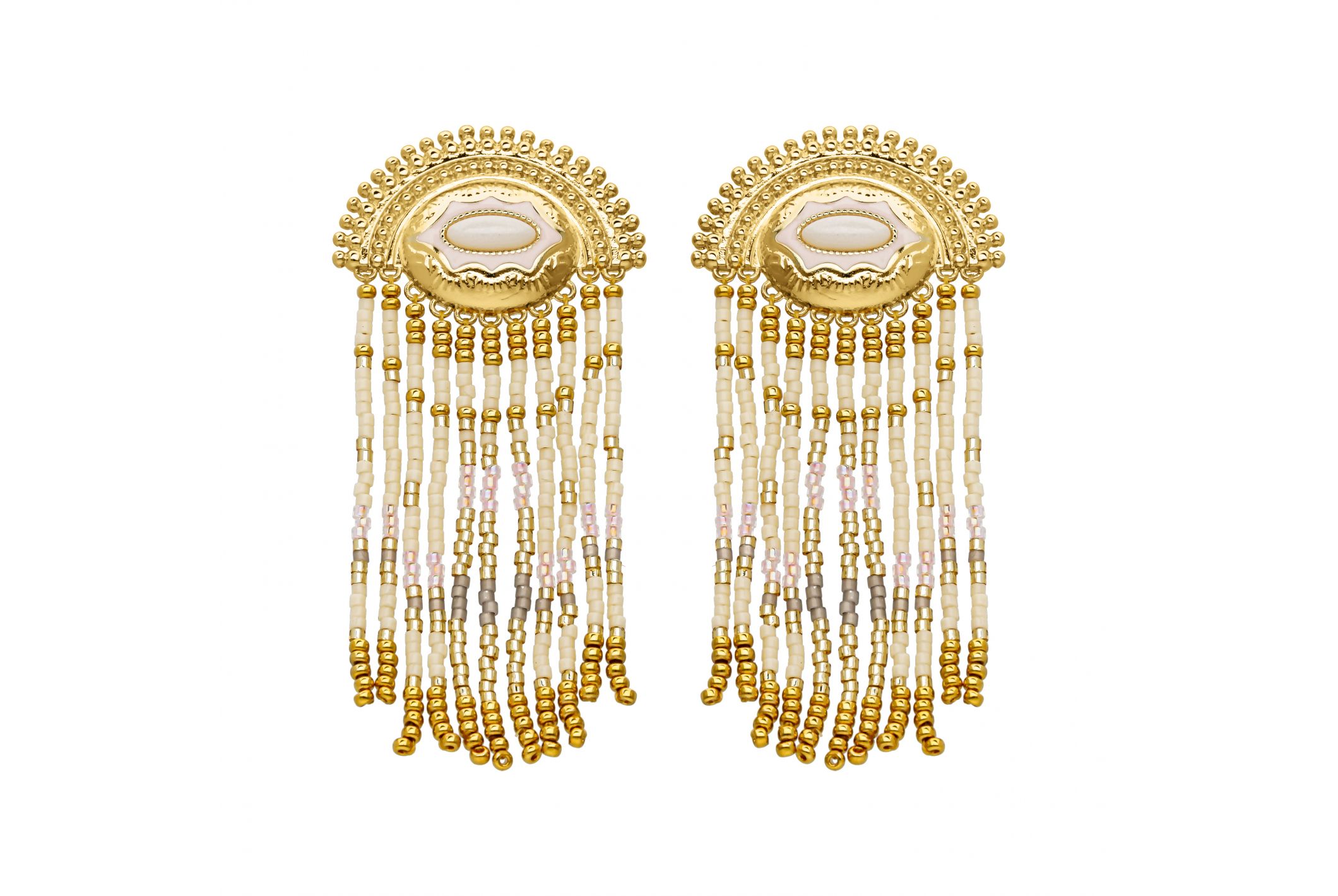 Hipanema Boucles d'oreilles Nueva Clip Blanc