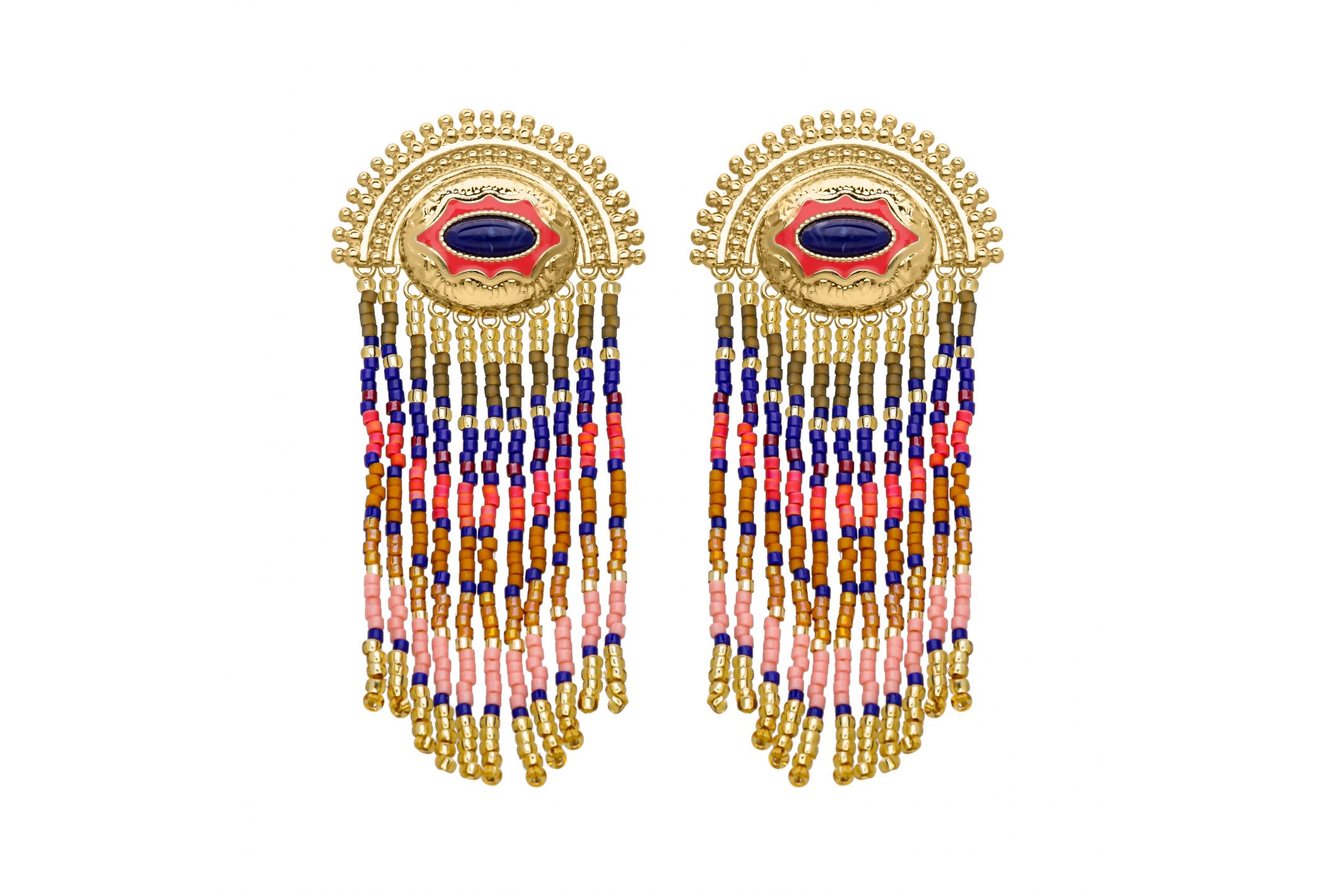 Hipanema Earrings Nueva Clip Blue