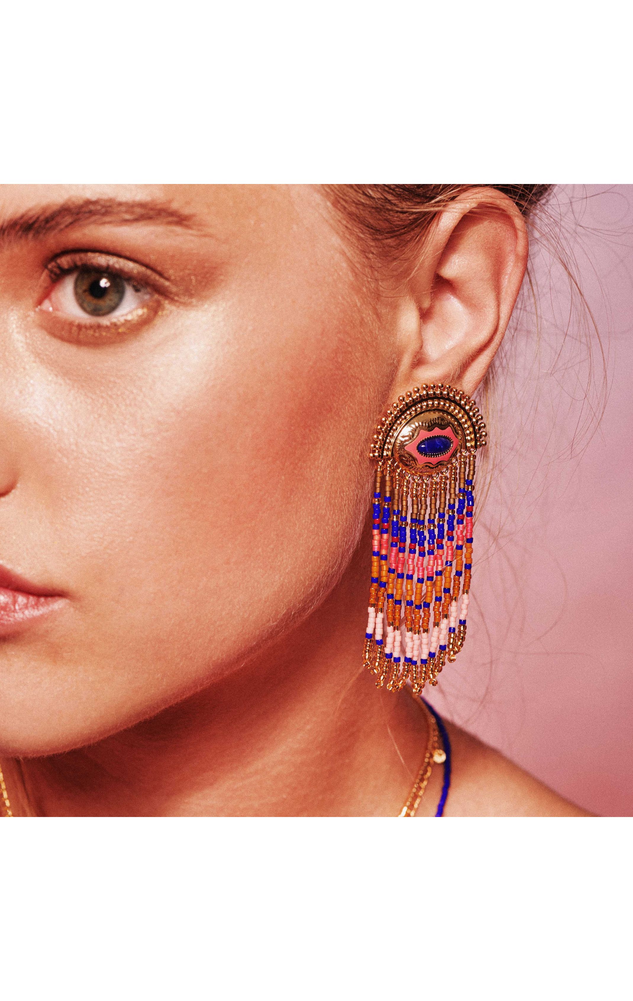Earrings Nueva Clip Blue