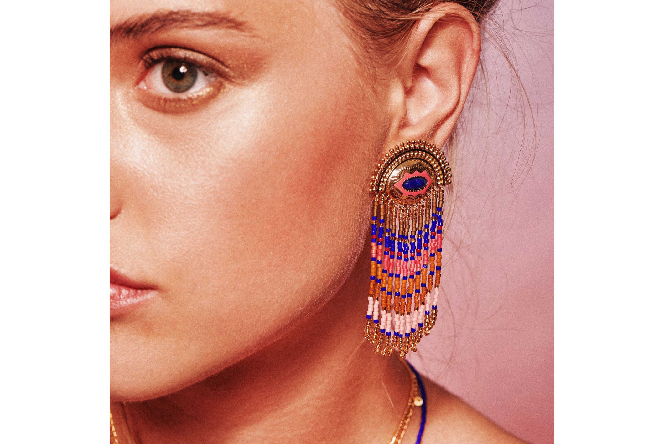 Hipanema Earrings Nueva Clip Blue