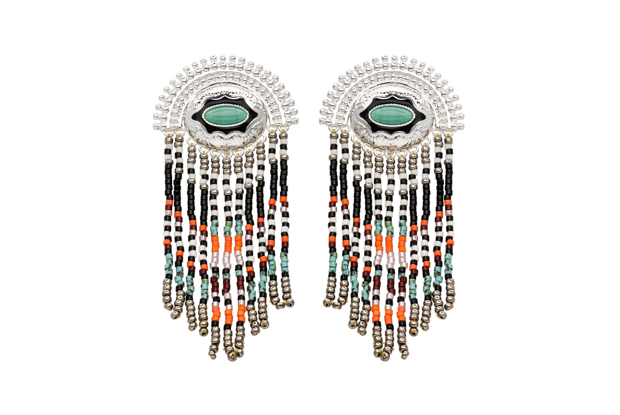 Hipanema Earrings Nueva Clip Black