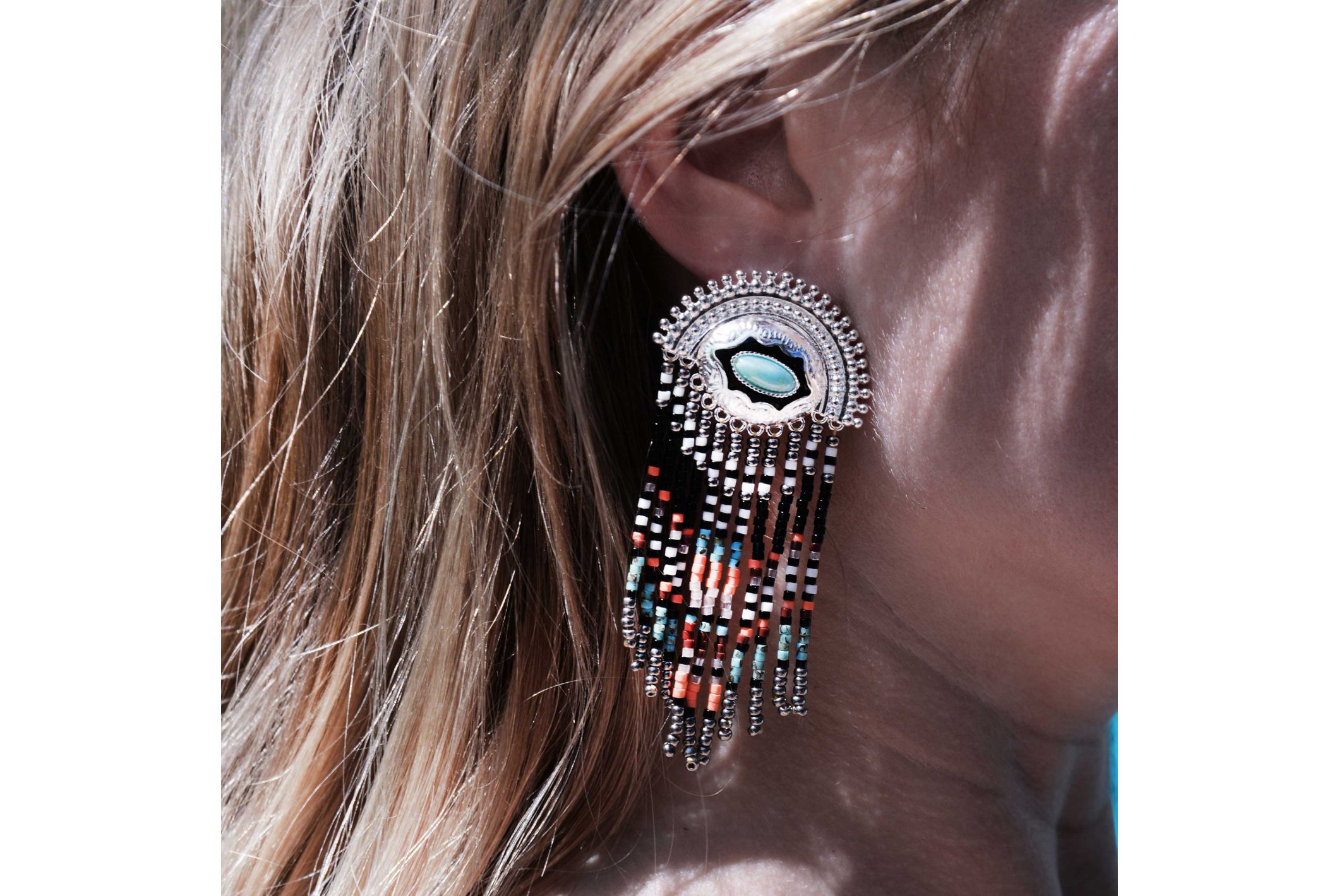Hipanema Earrings Nueva Clip Black