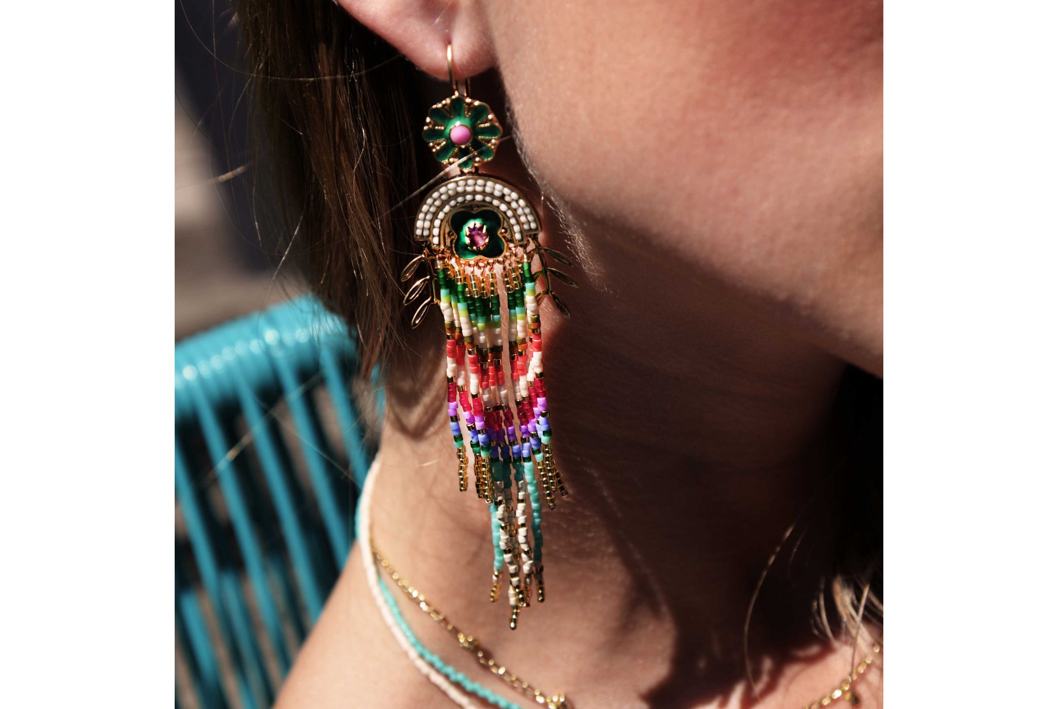 Hipanema Boucles d'oreilles Mexicali Multicolore