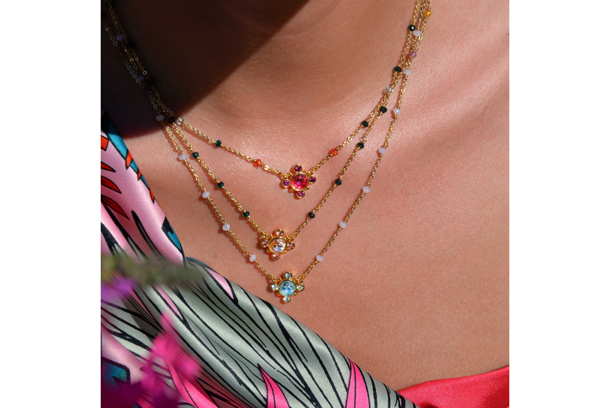 Hipanema Collier Chromatic Bleu ciel